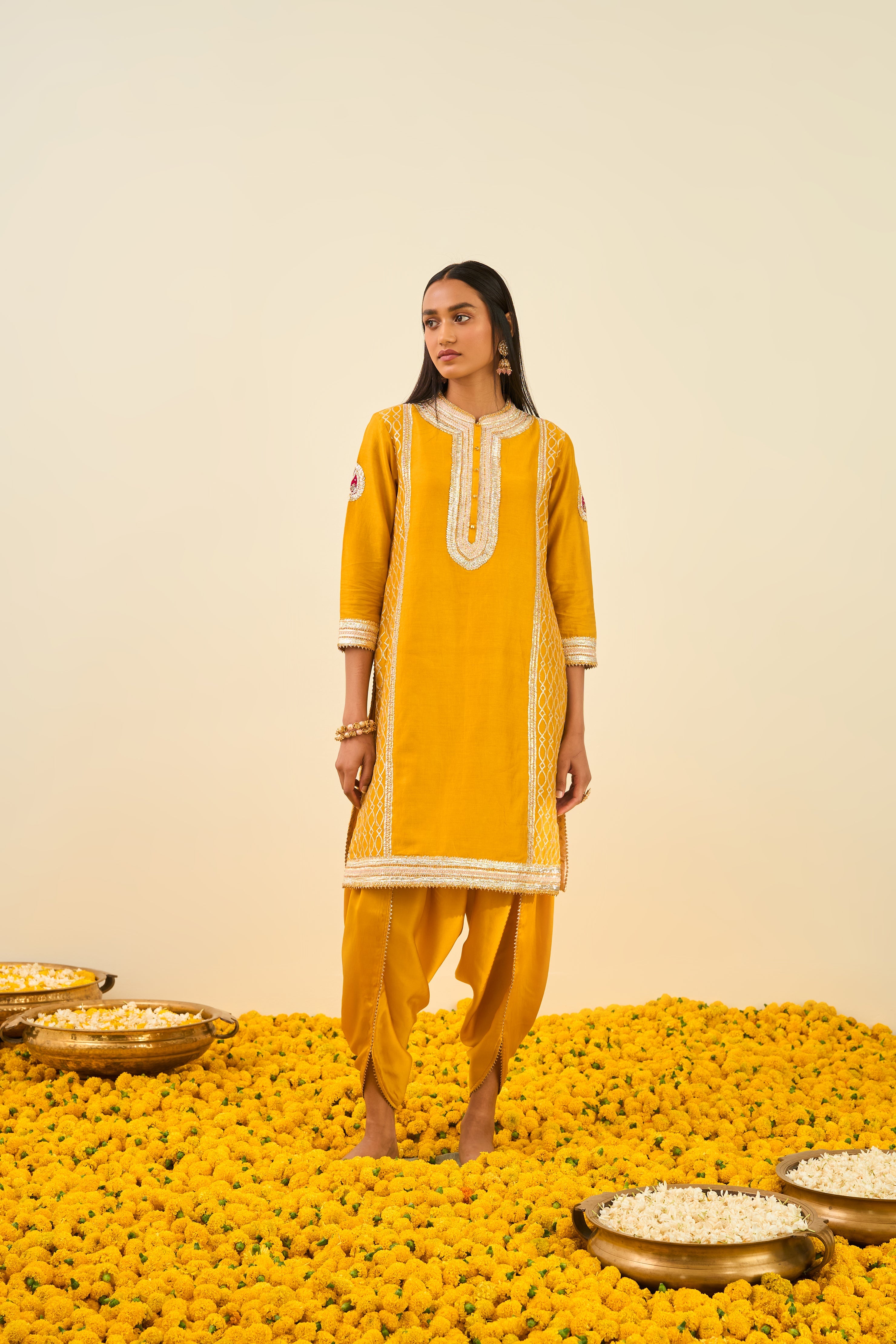 Sheetal Batra - Aliza - Glaze Mustard Embroidered Kurta Set