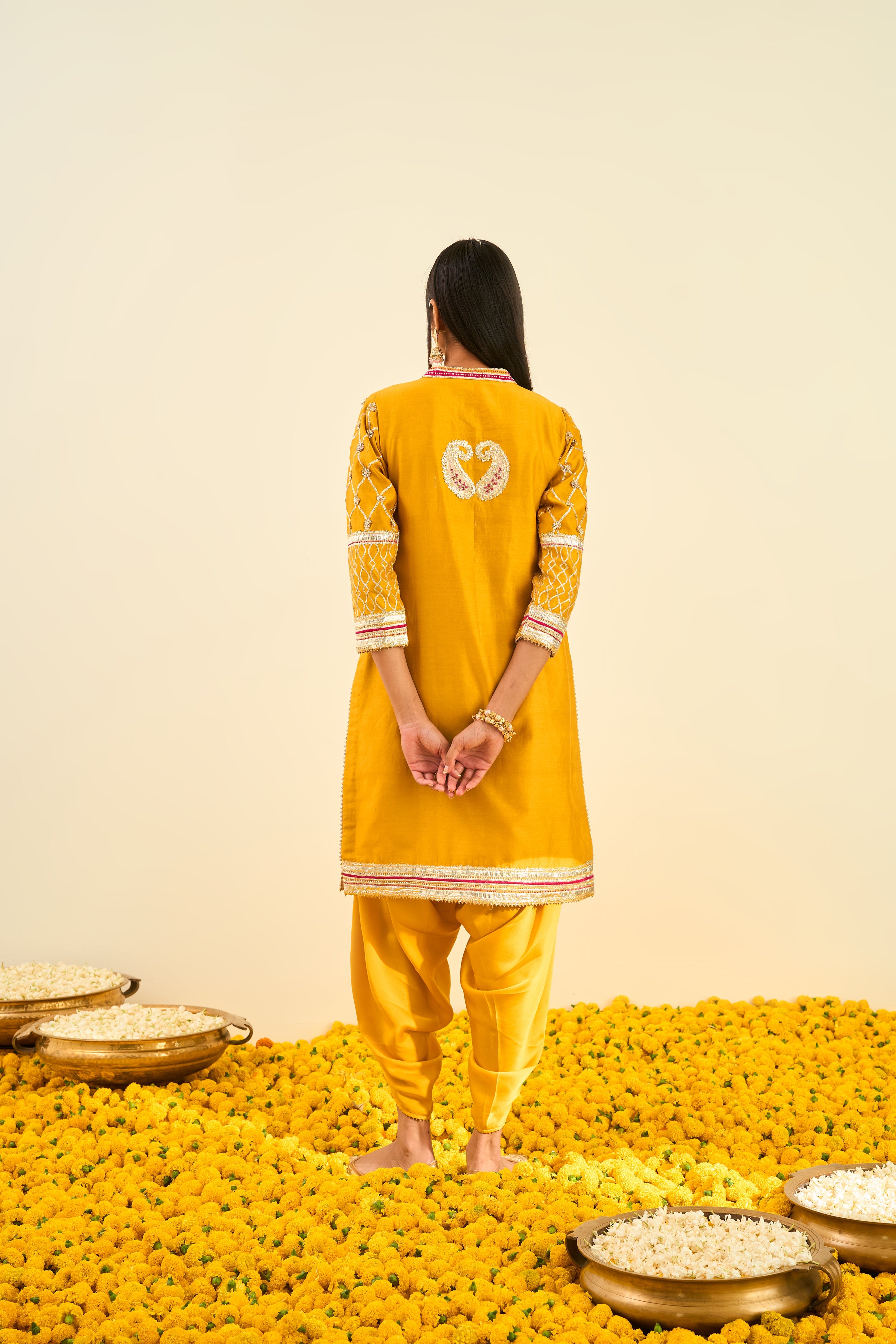 Sheetal Batra - Aminah - Glaze Mustard Embroidered Kurta Set