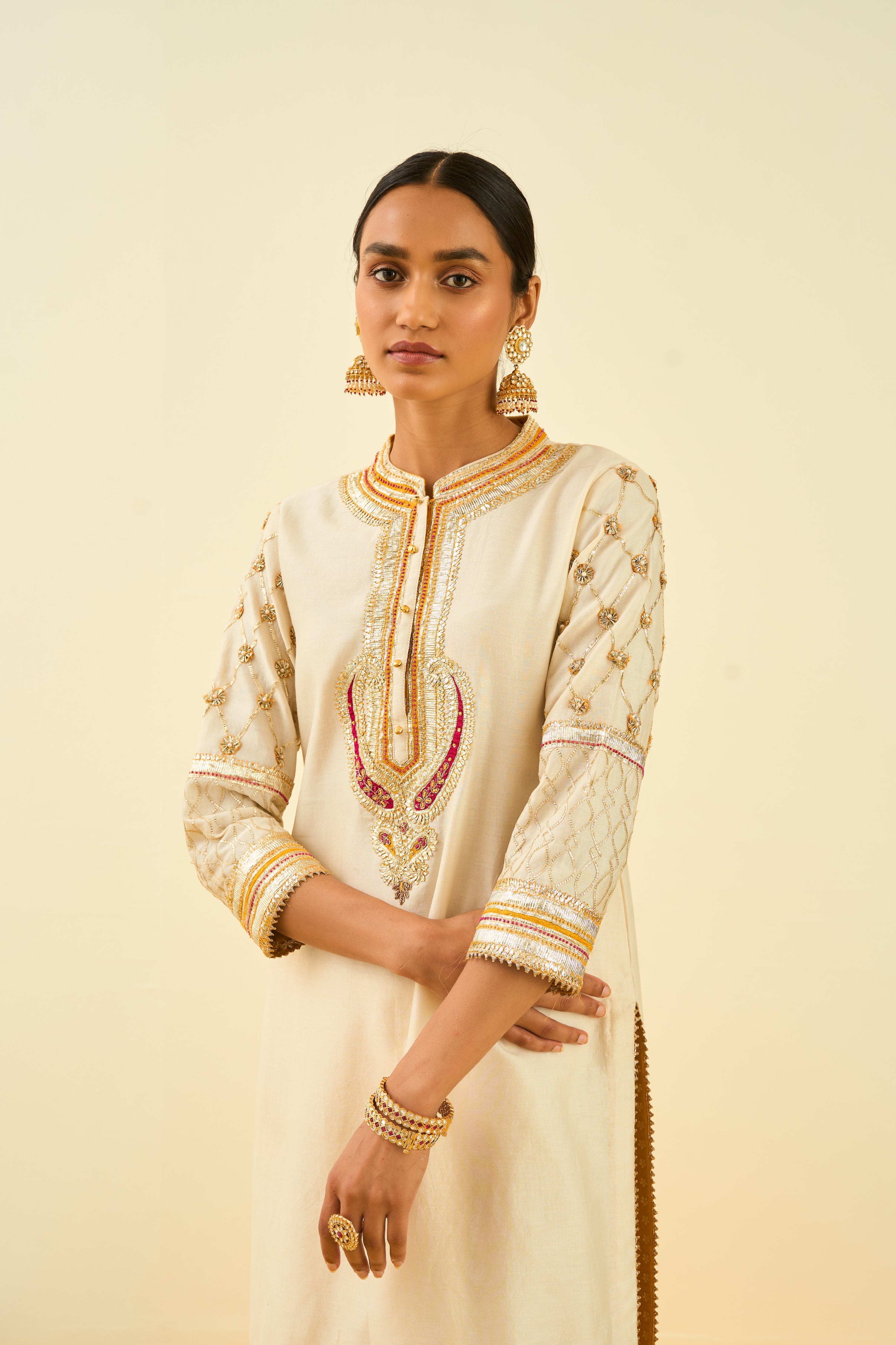 Sheetal Batra - Aminah - Daisy Ivory Embroidered Kurta Set