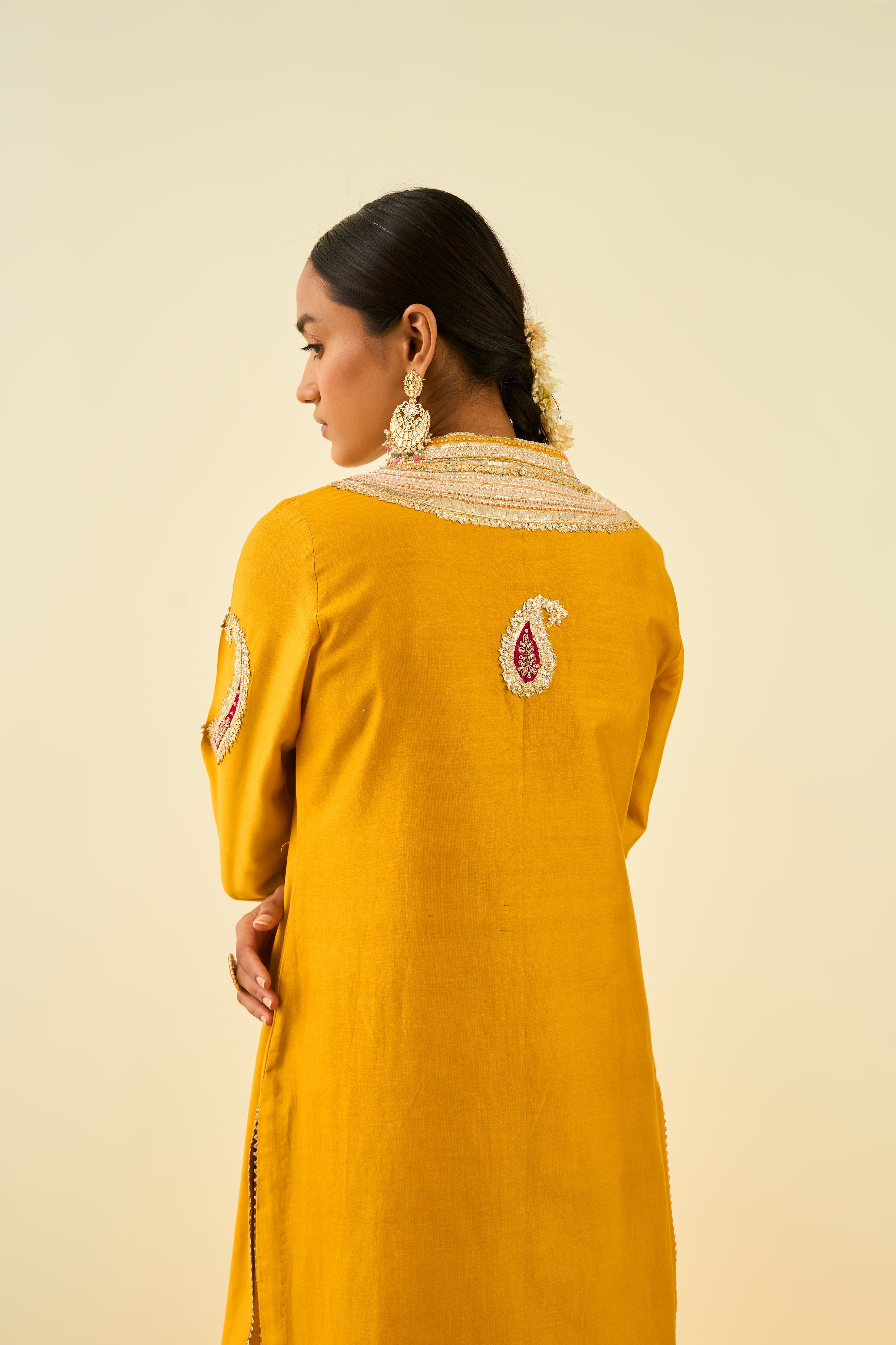 Sheetal Batra - Aliyah - Glaze Mustard Embroidered Kurta Set