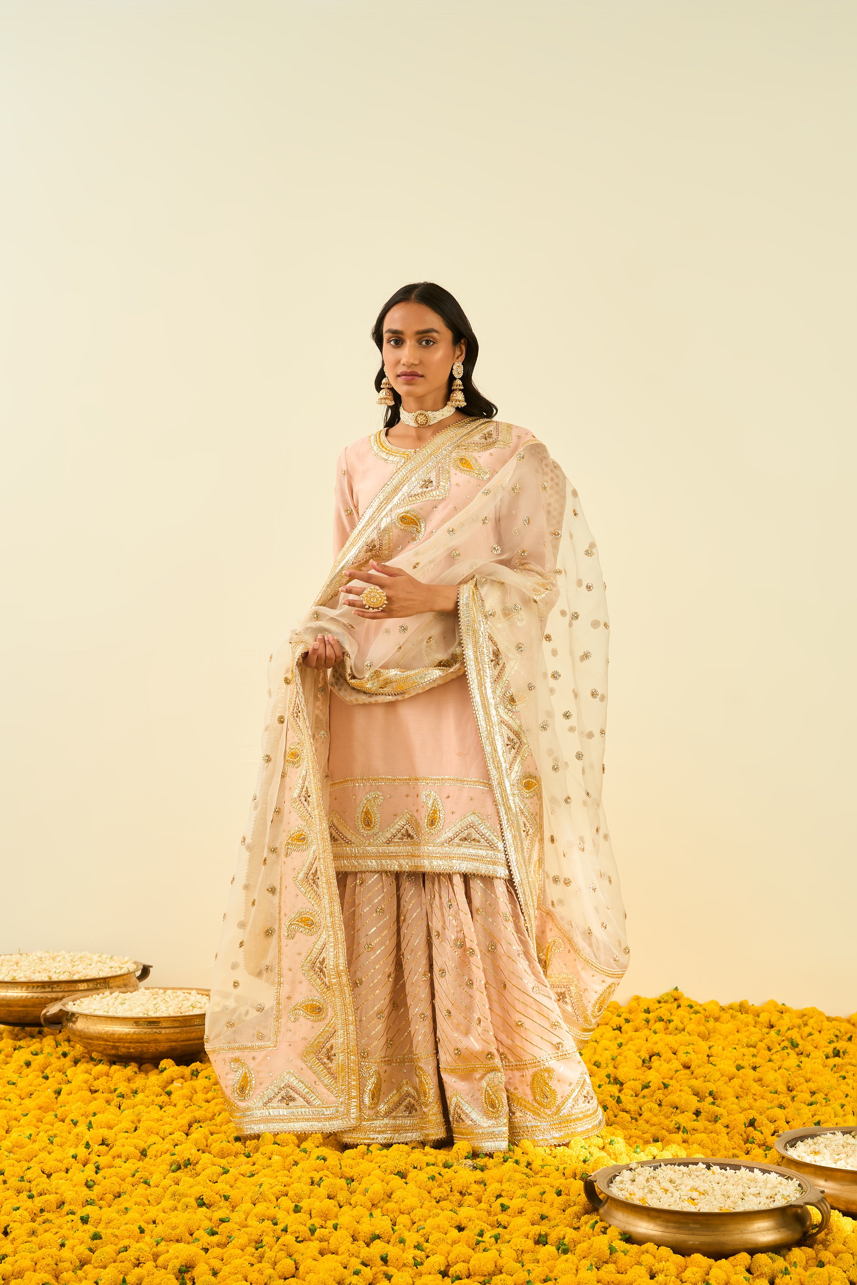 Sheetal Batra - Shafna - Rosepink Embroidered Kurta Set