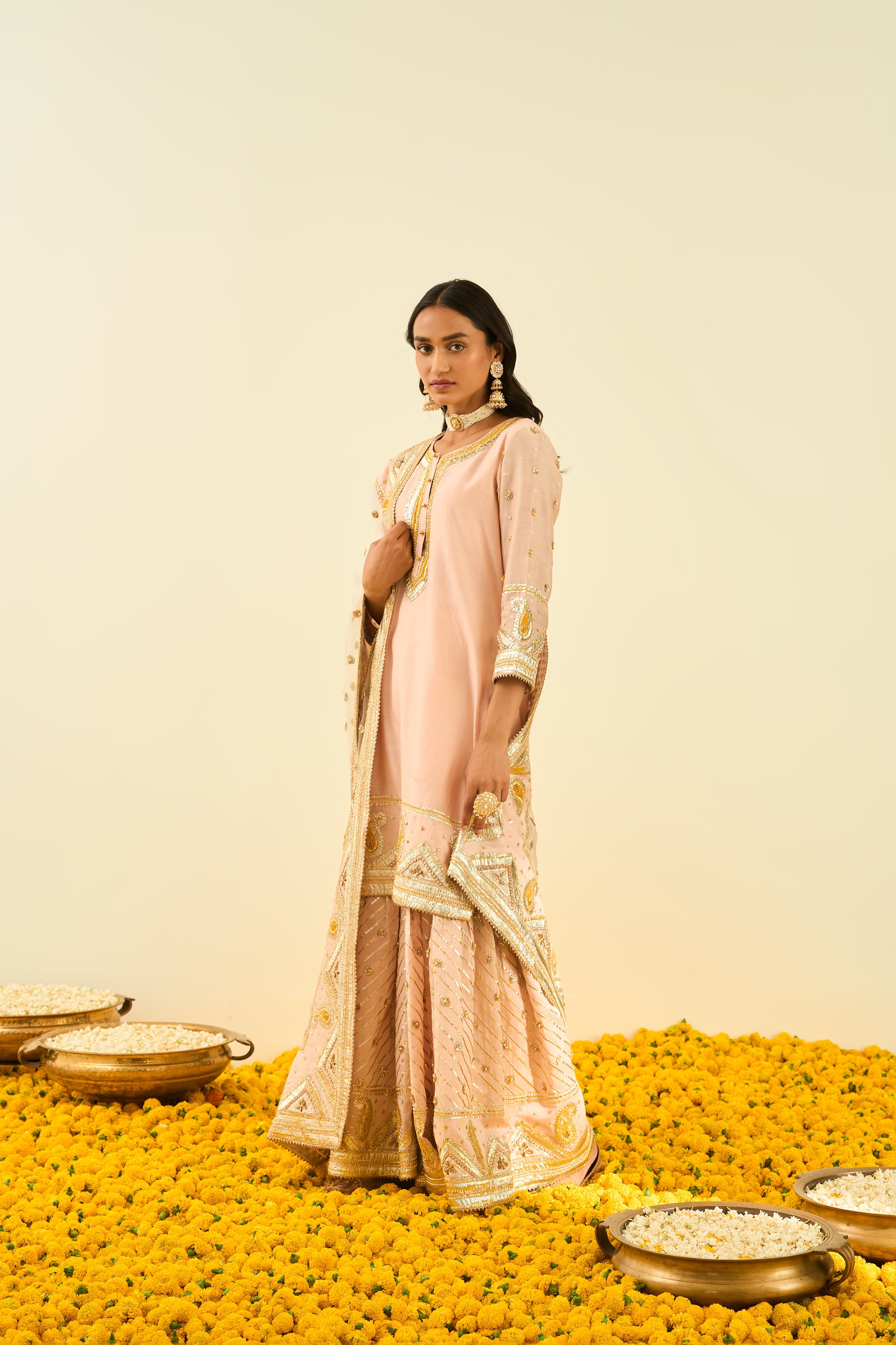 Sheetal Batra - Shafna - Rosepink Embroidered Kurta Set