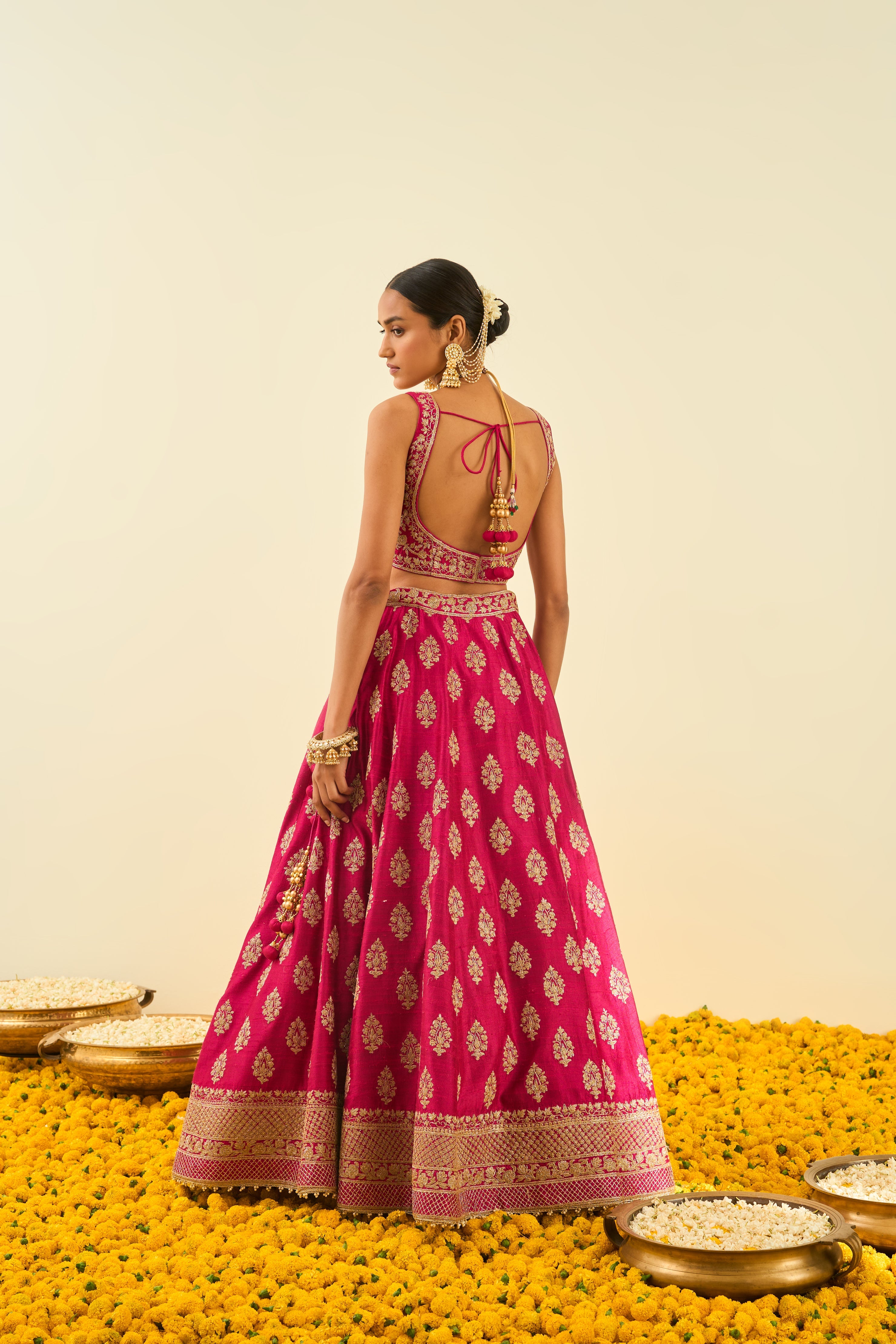 Sheetal Batra - Masiah - Hotpink Embroidered Lehenga Set