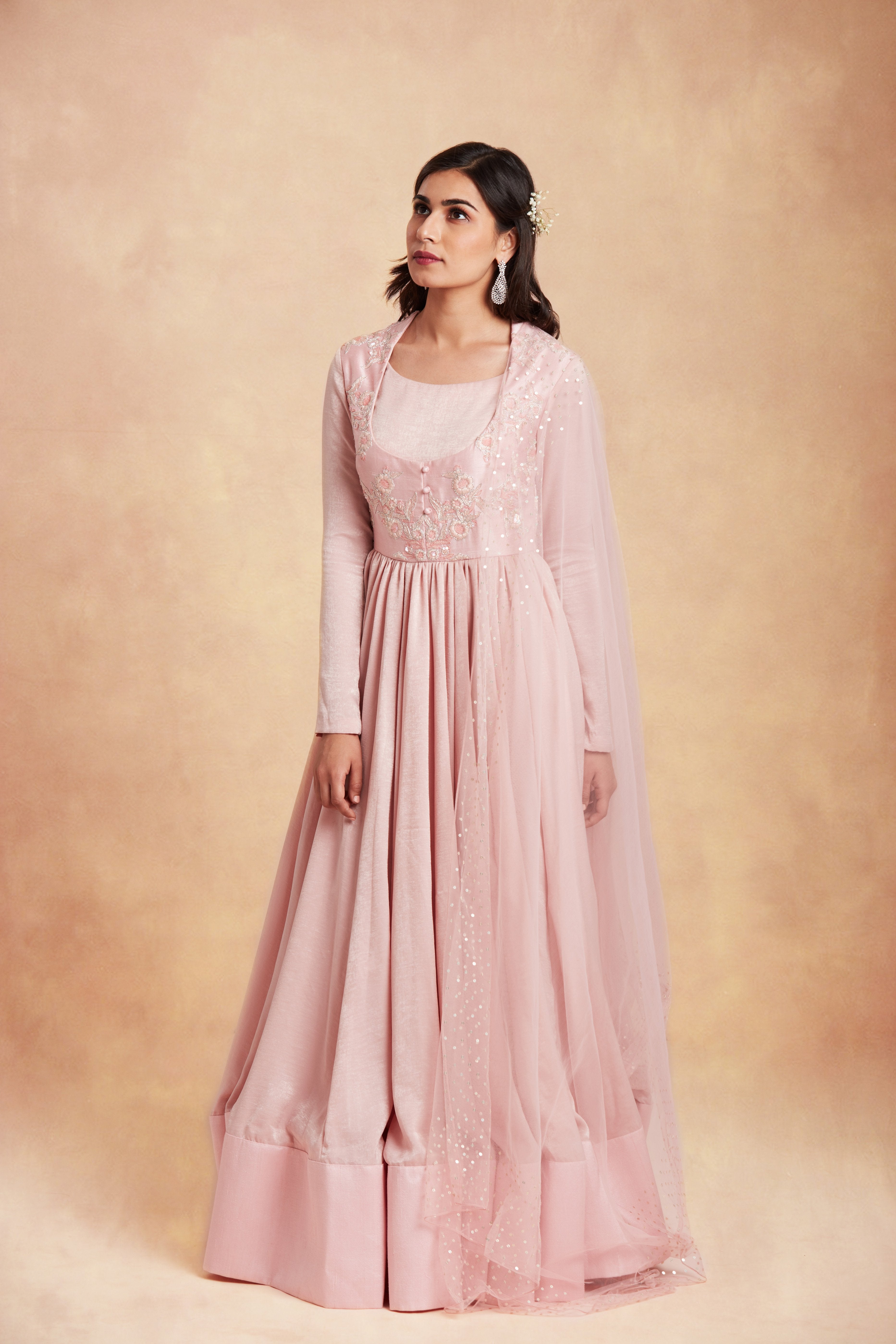 Sanjhana Reddy - Pink hand embroidered anarkali