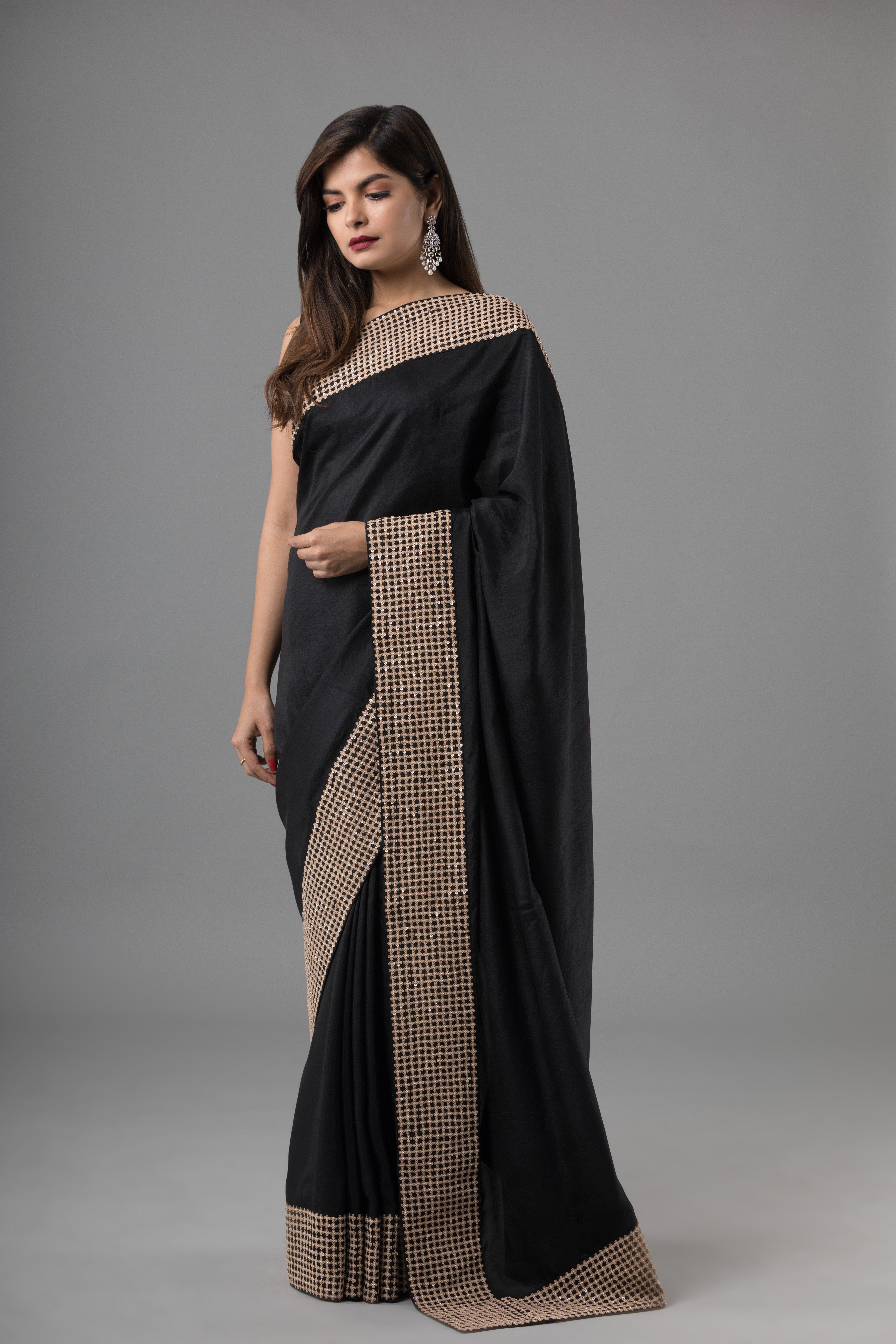 Sanjhana Reddy - Black Sequins Saree