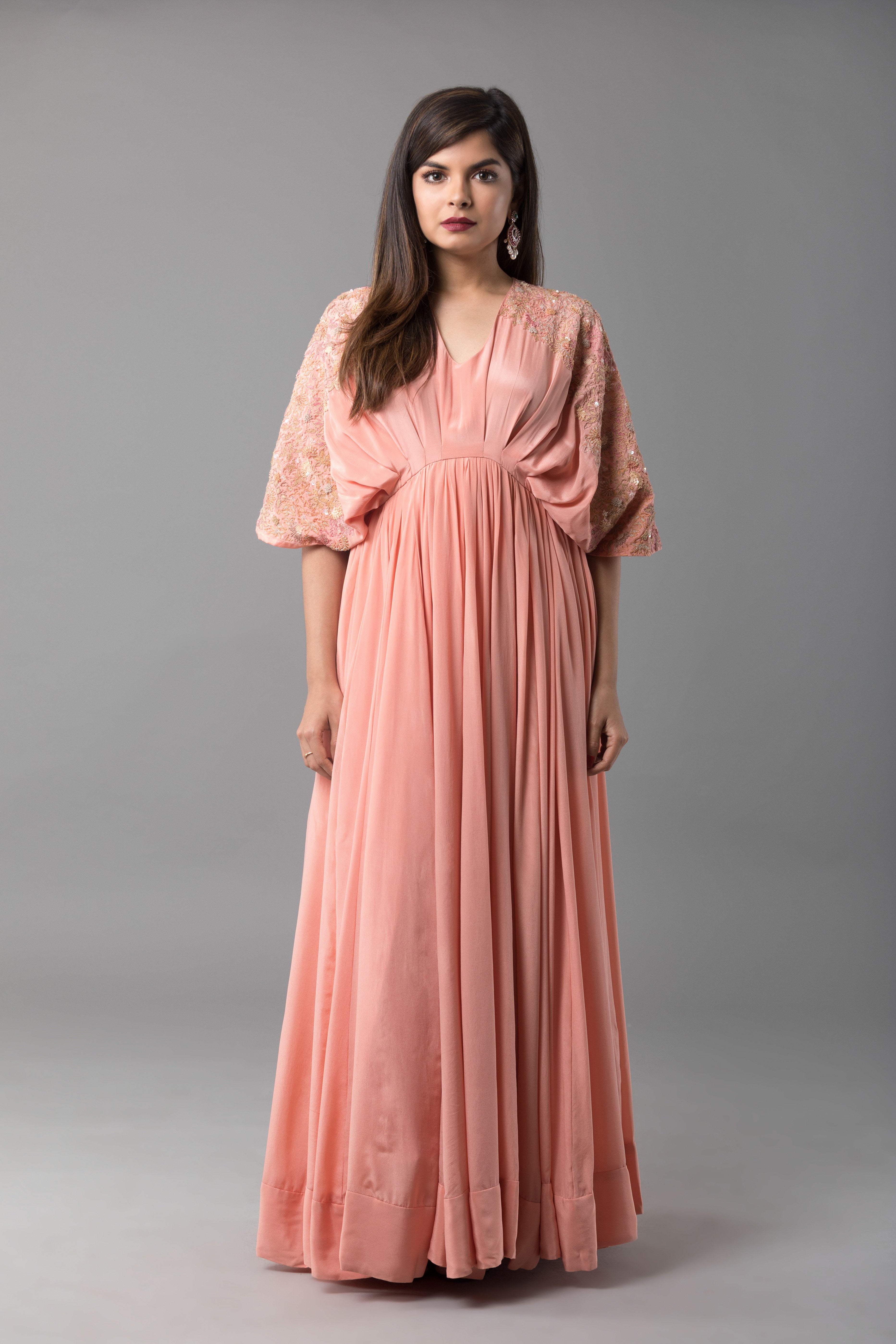 Sanjhana Reddy - Pink Floral Embroidered Anarkali