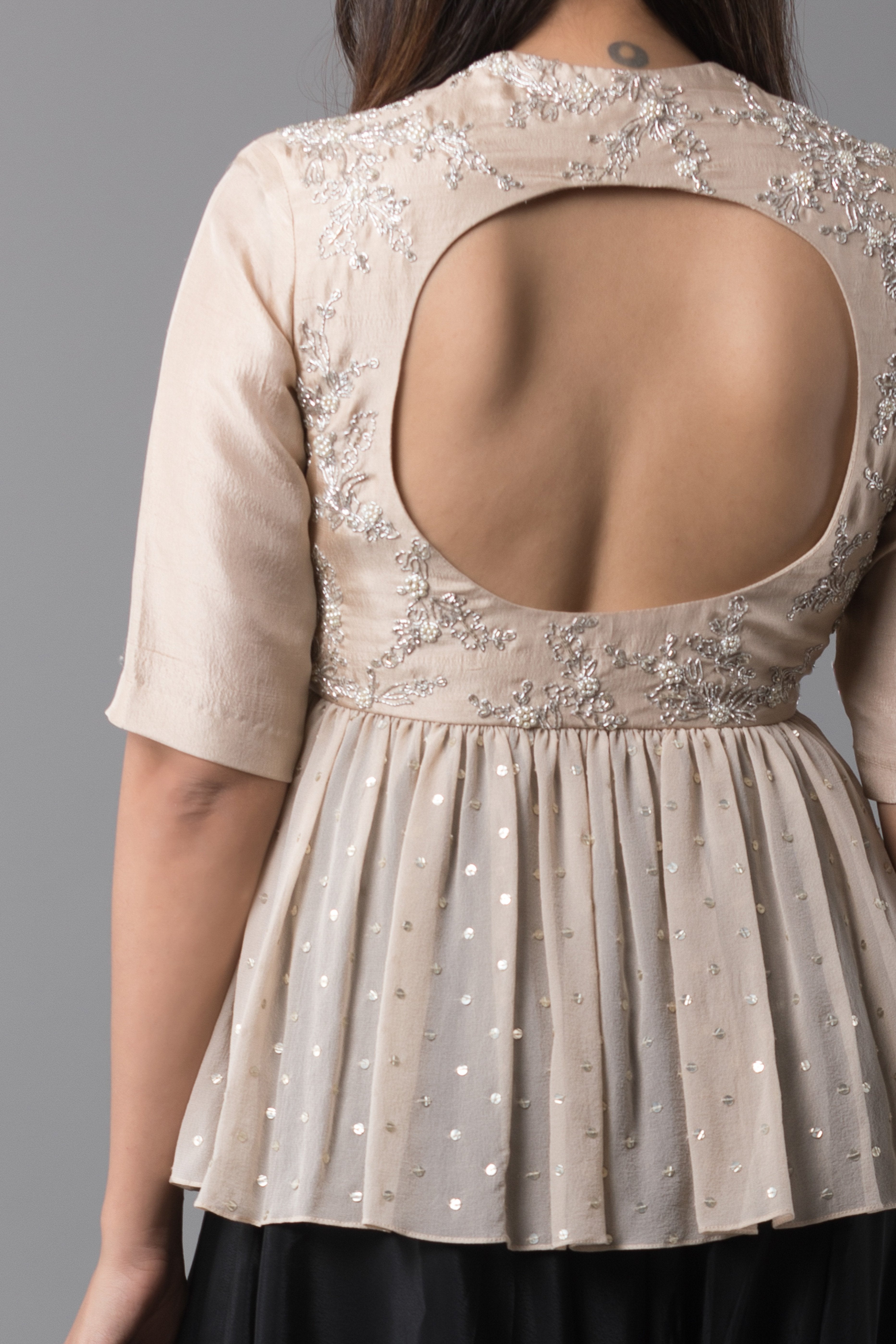 Sanjhana Reddy - Peplum Top With Drape Pants