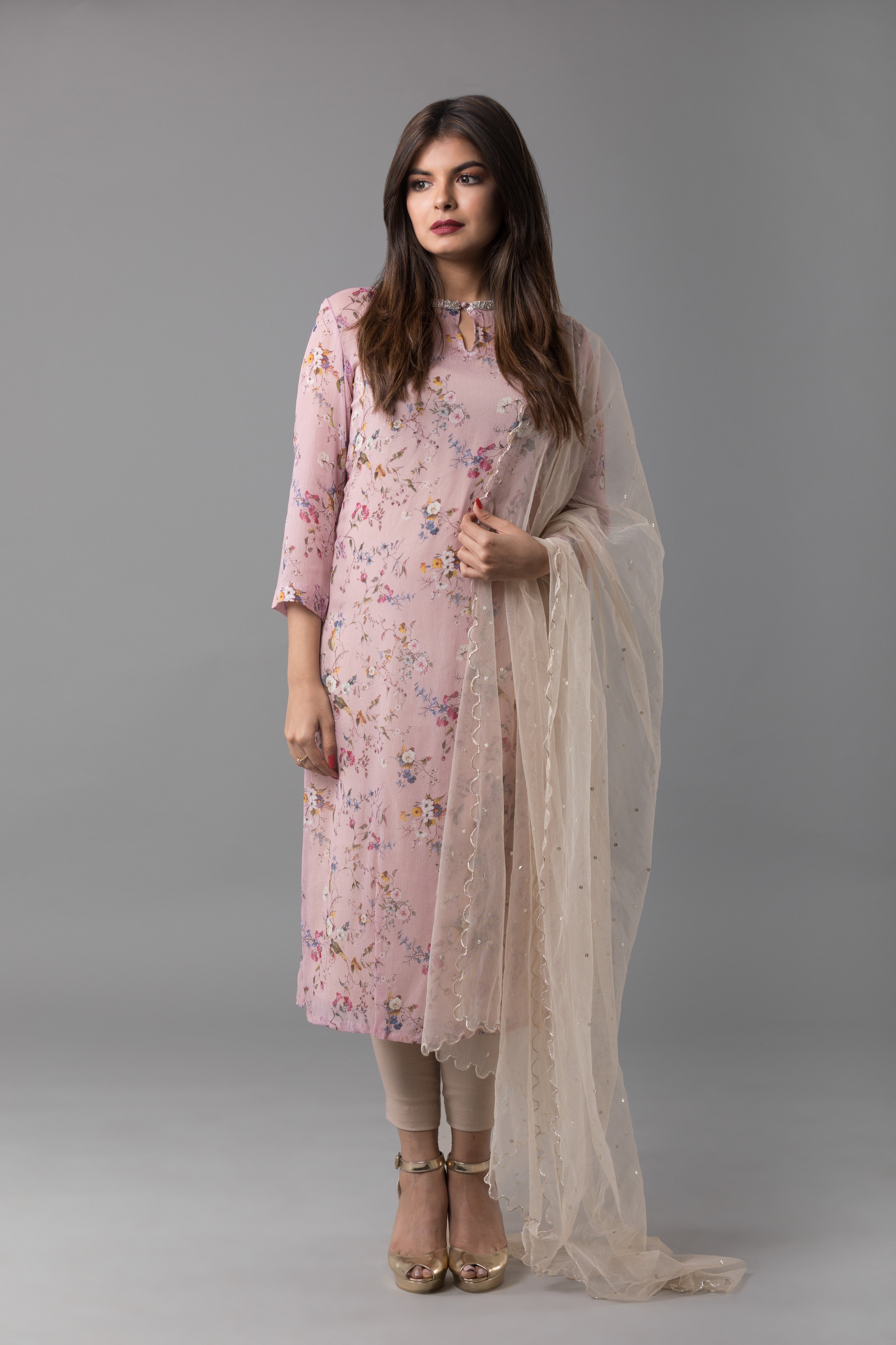 Sanjhana Reddy - Chiffon Printed Kurta