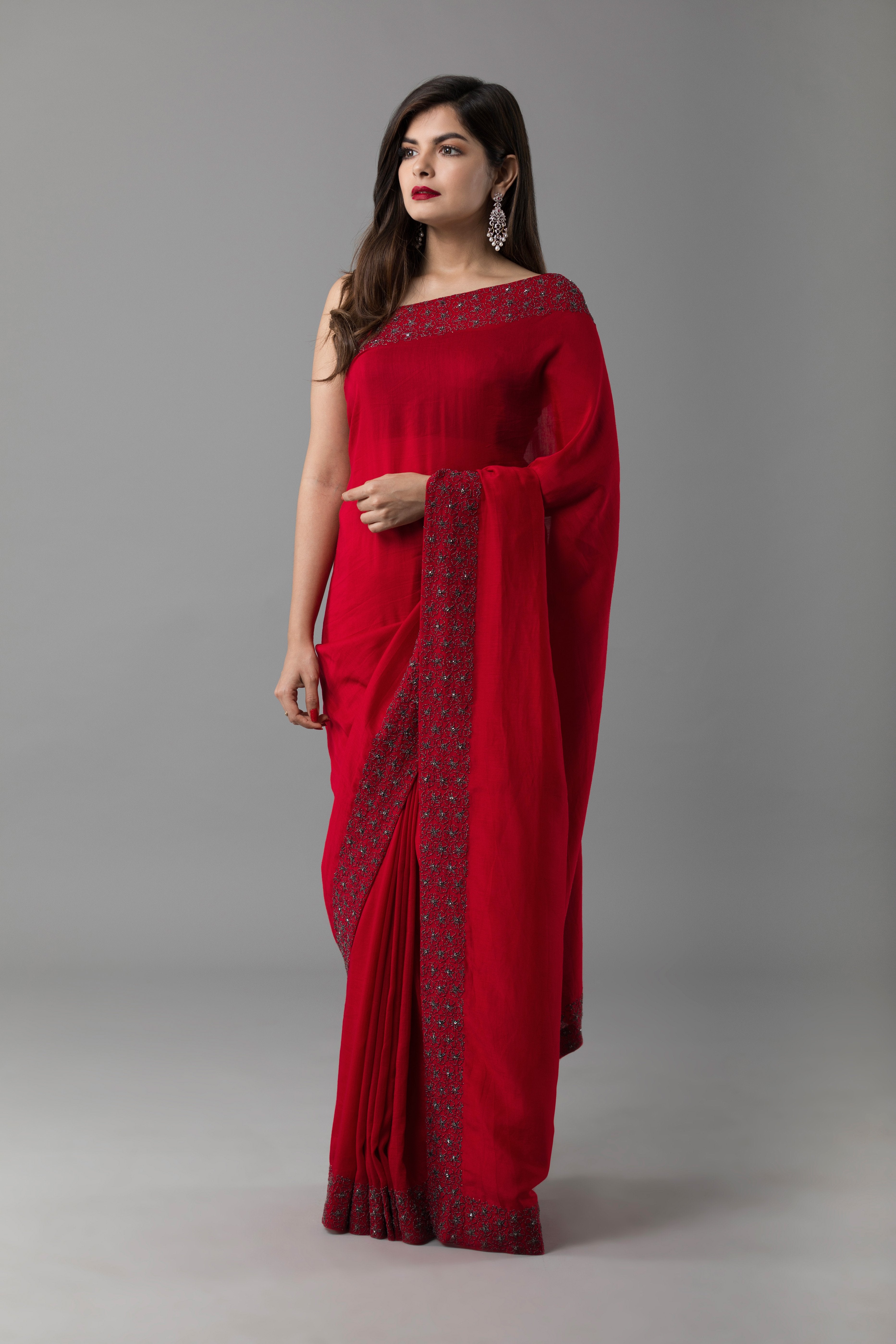 Sanjhana Reddy - Red Dori Saree
