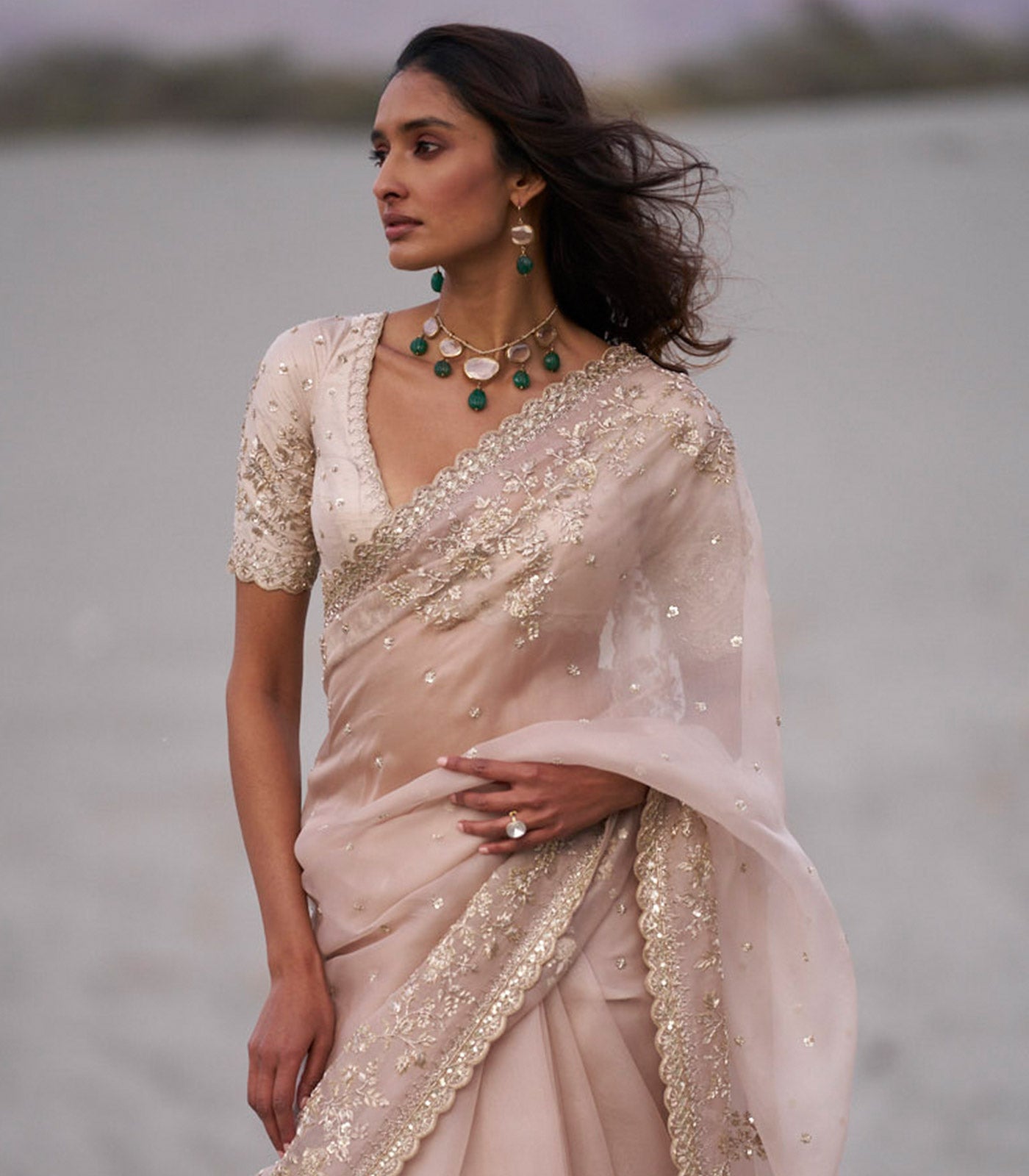 Arwa Embroidered Saree Set