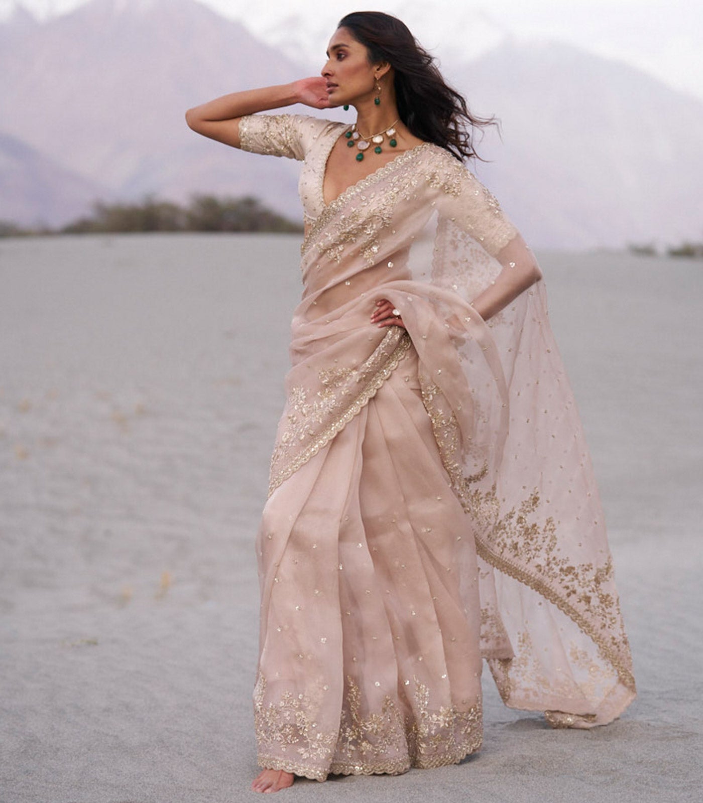 Arwa Embroidered Saree Set