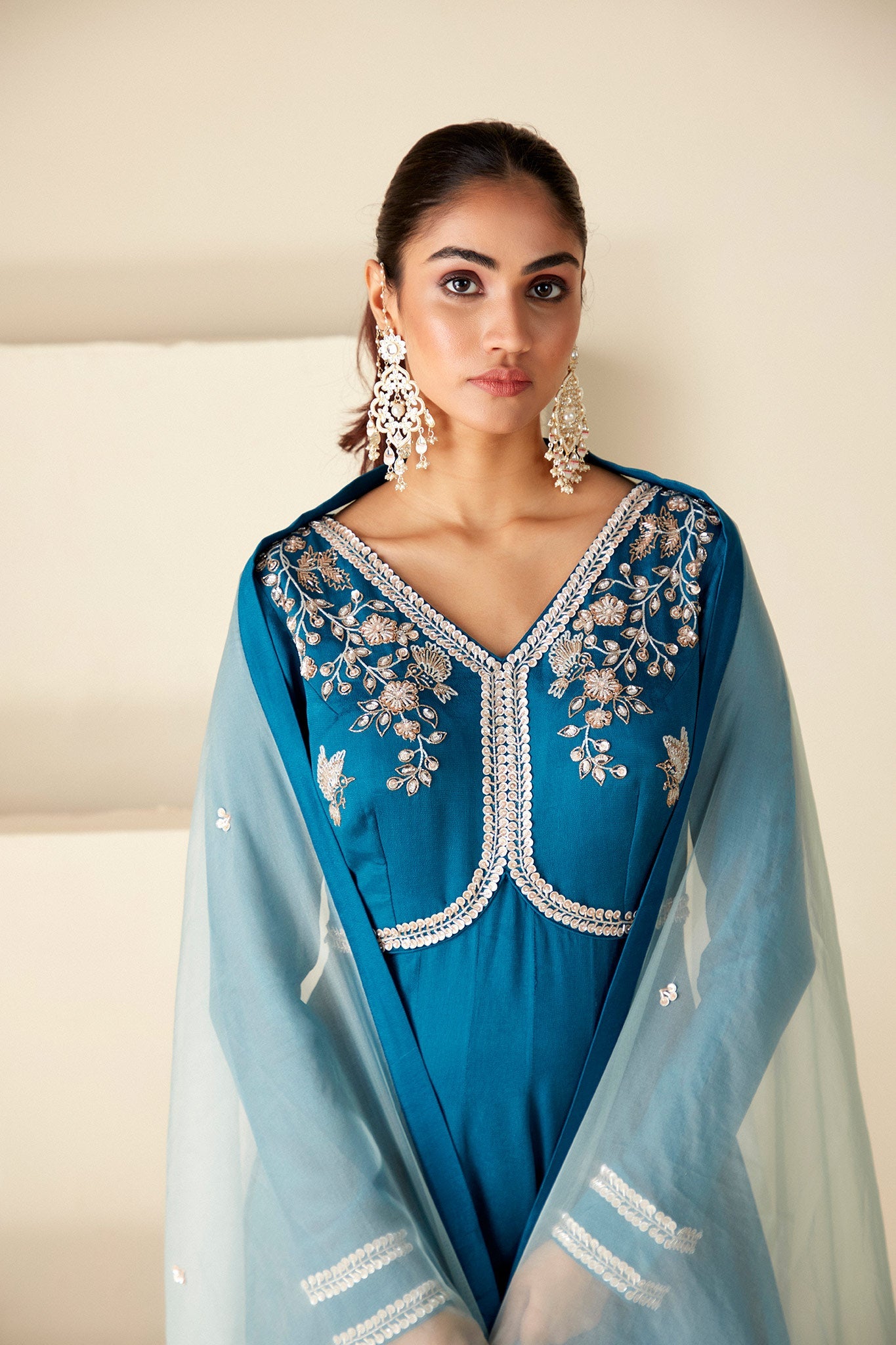 Teal Blue Anarkali Suit