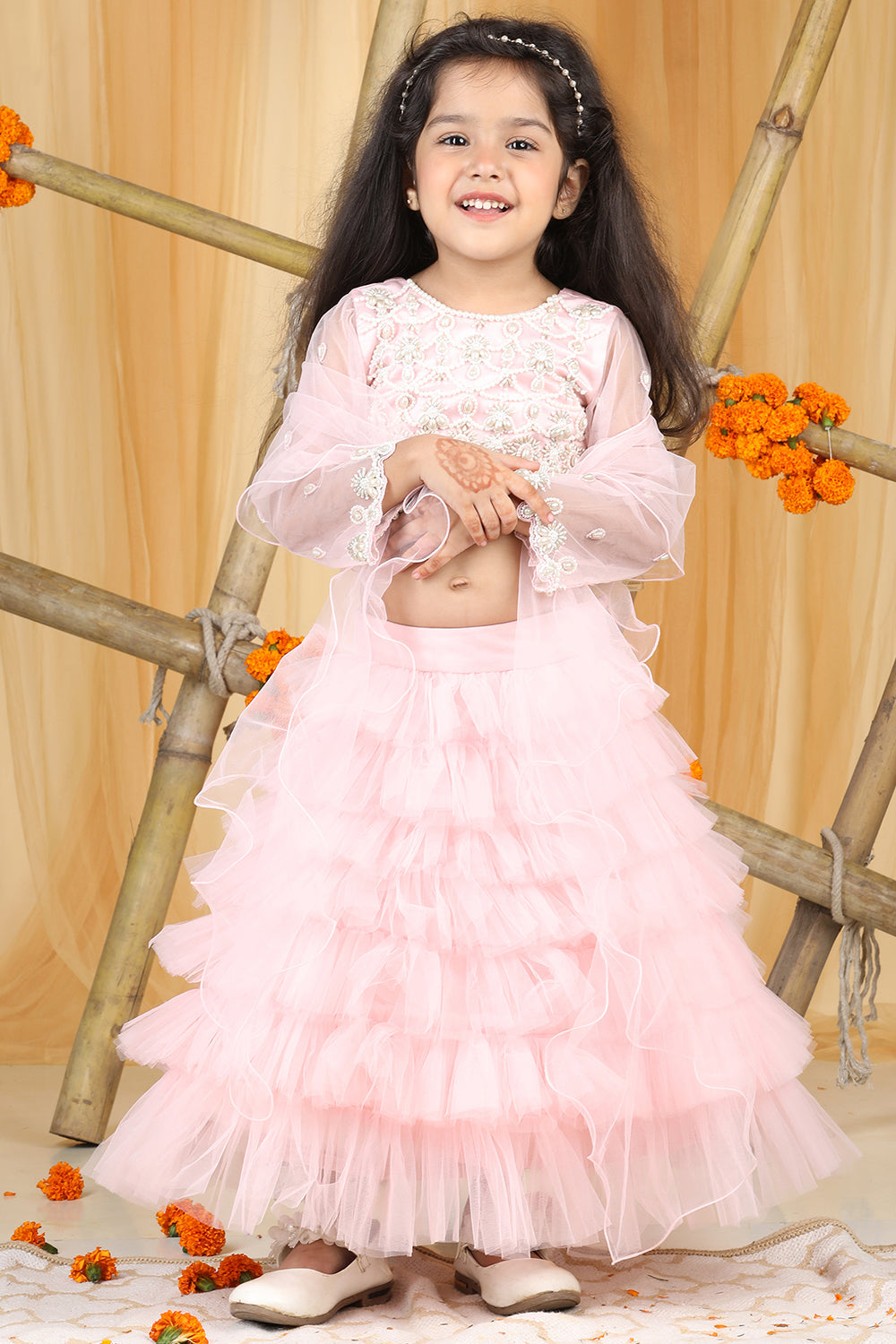 Pink Pearl Work On Blouse