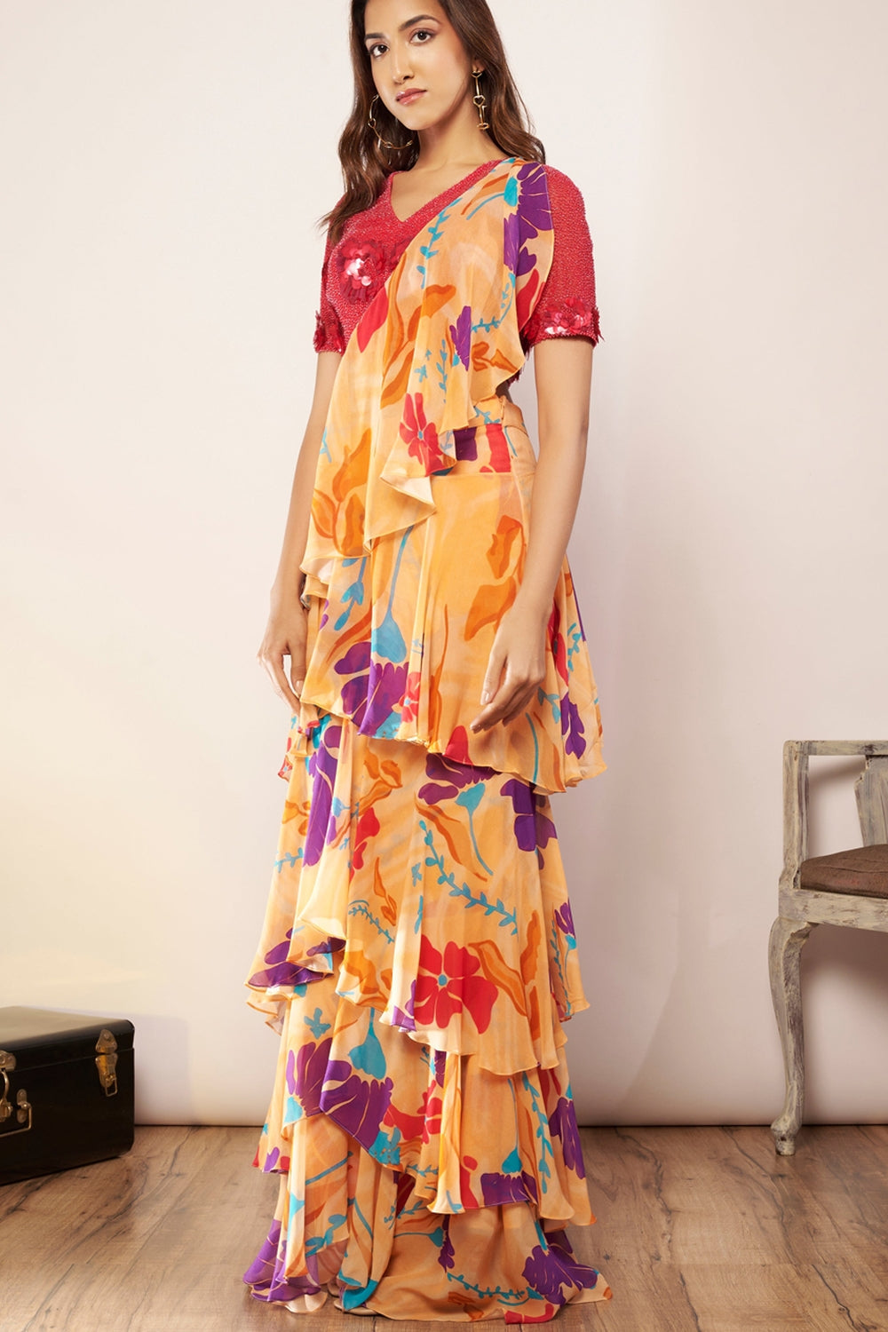 Cerise Pink Hand Embroidered Blouse