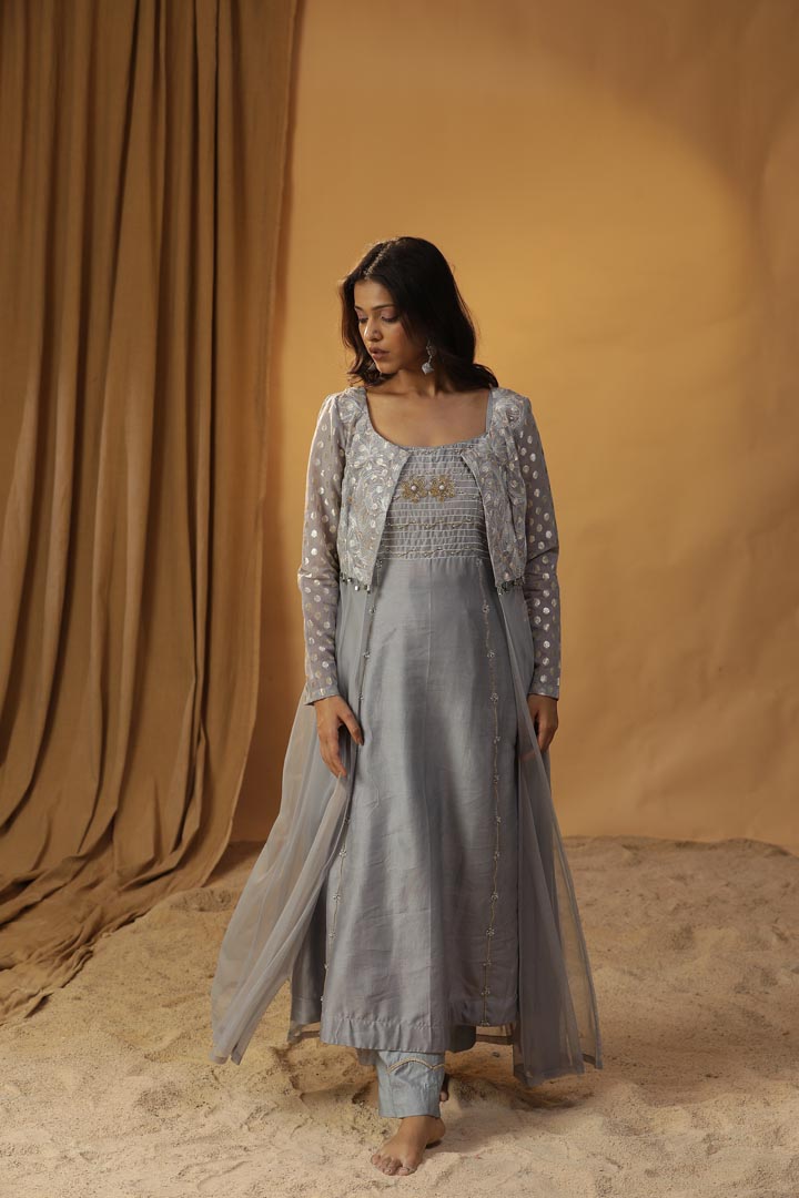 Image of ICE BLUE JACKET DRESS
