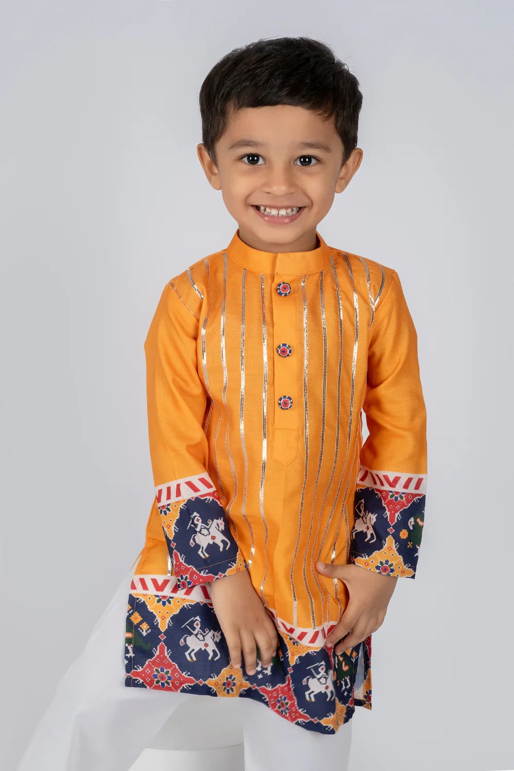 YELLOW PATOLA KURTA SET