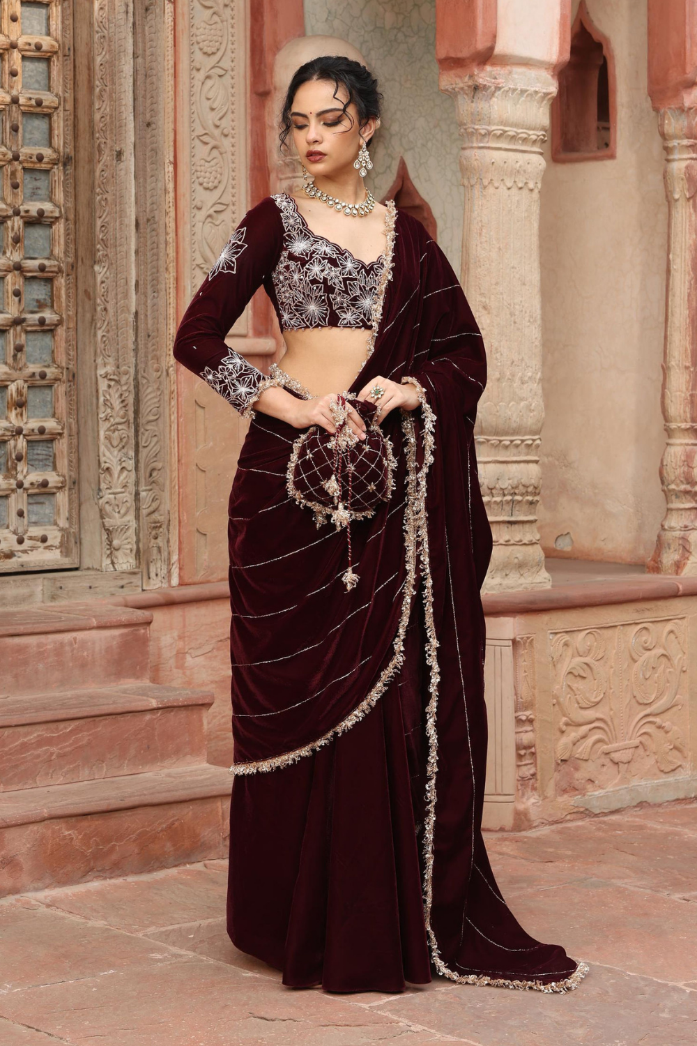 Wine Saree - RTS