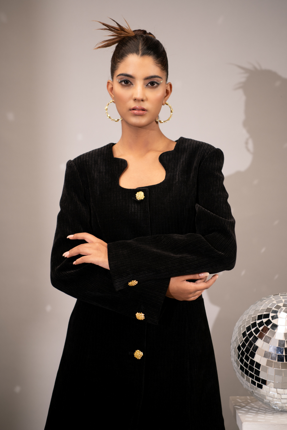 Embossed Velvet Dress