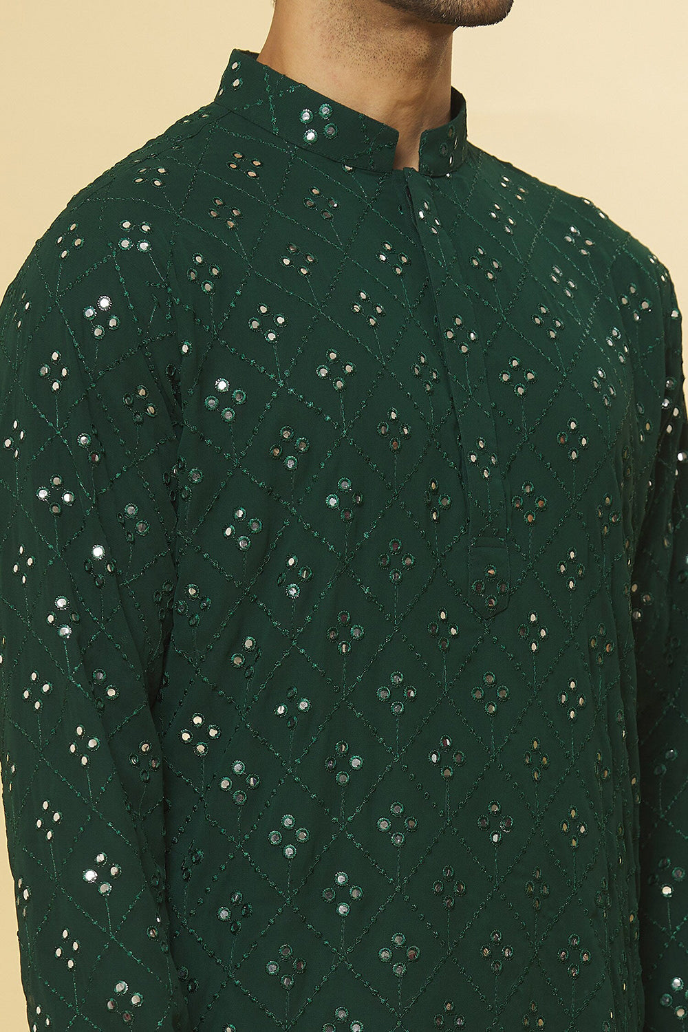 Mirror Embroidered Kurta & Pyjama Set