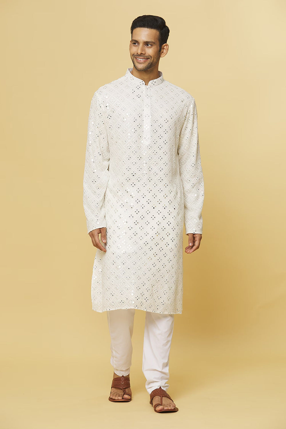 Mirror Embroidered Kurta & Pyjama Set