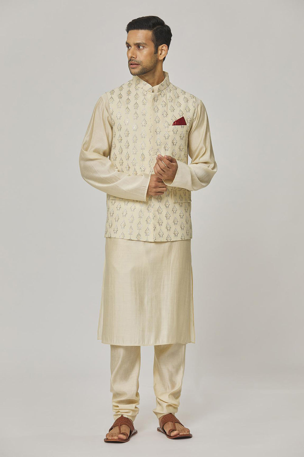 Hast Embroidered Floral Nehru Jacket