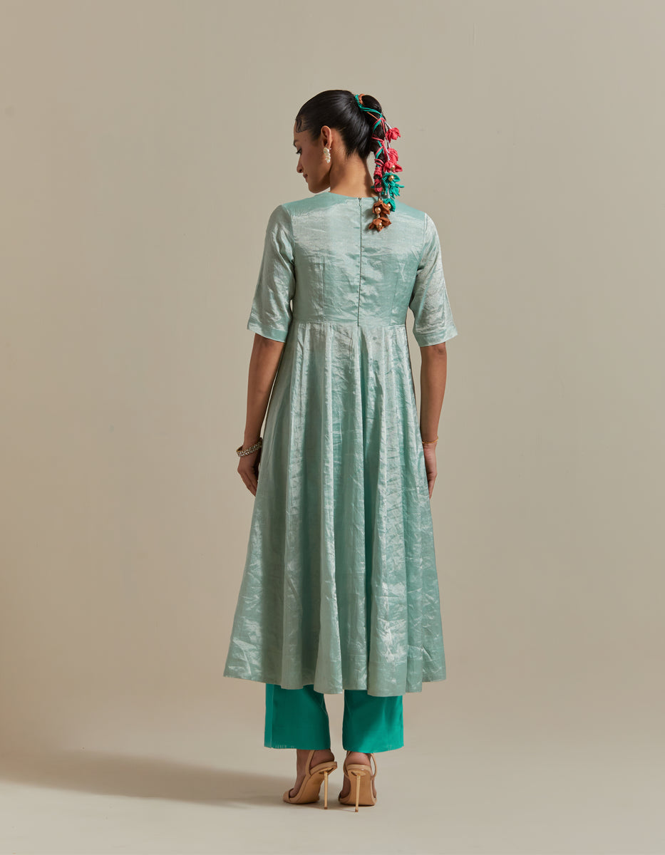  CY Vinusto Mint Green Anarkali Set Back 1