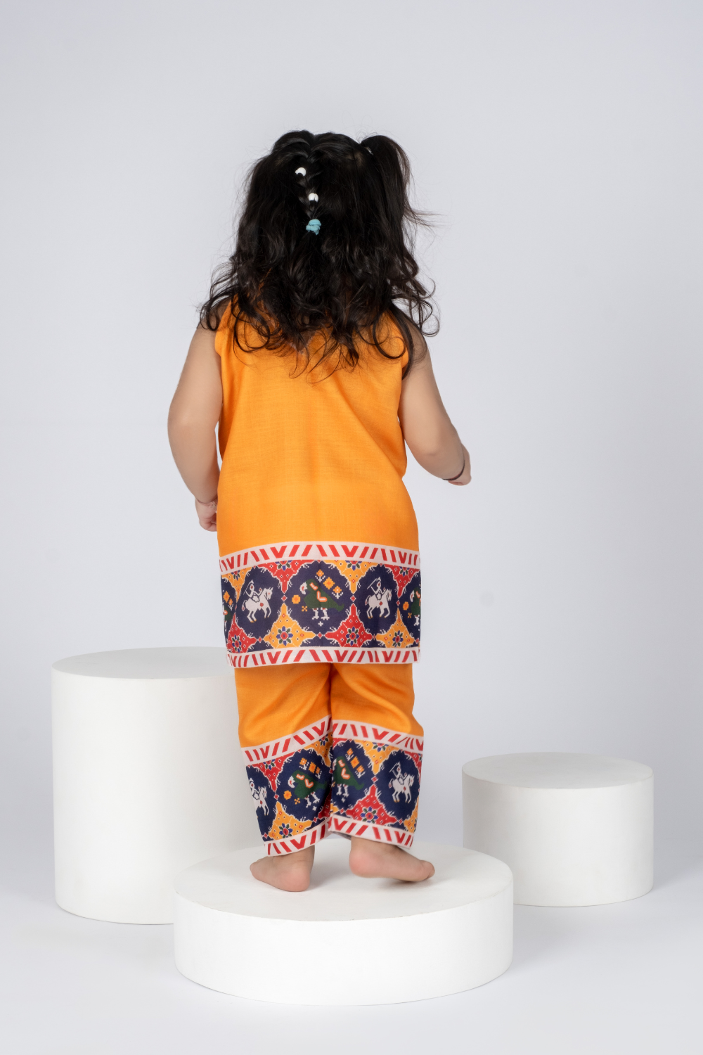 YELLOW PATOLA KURTI SET