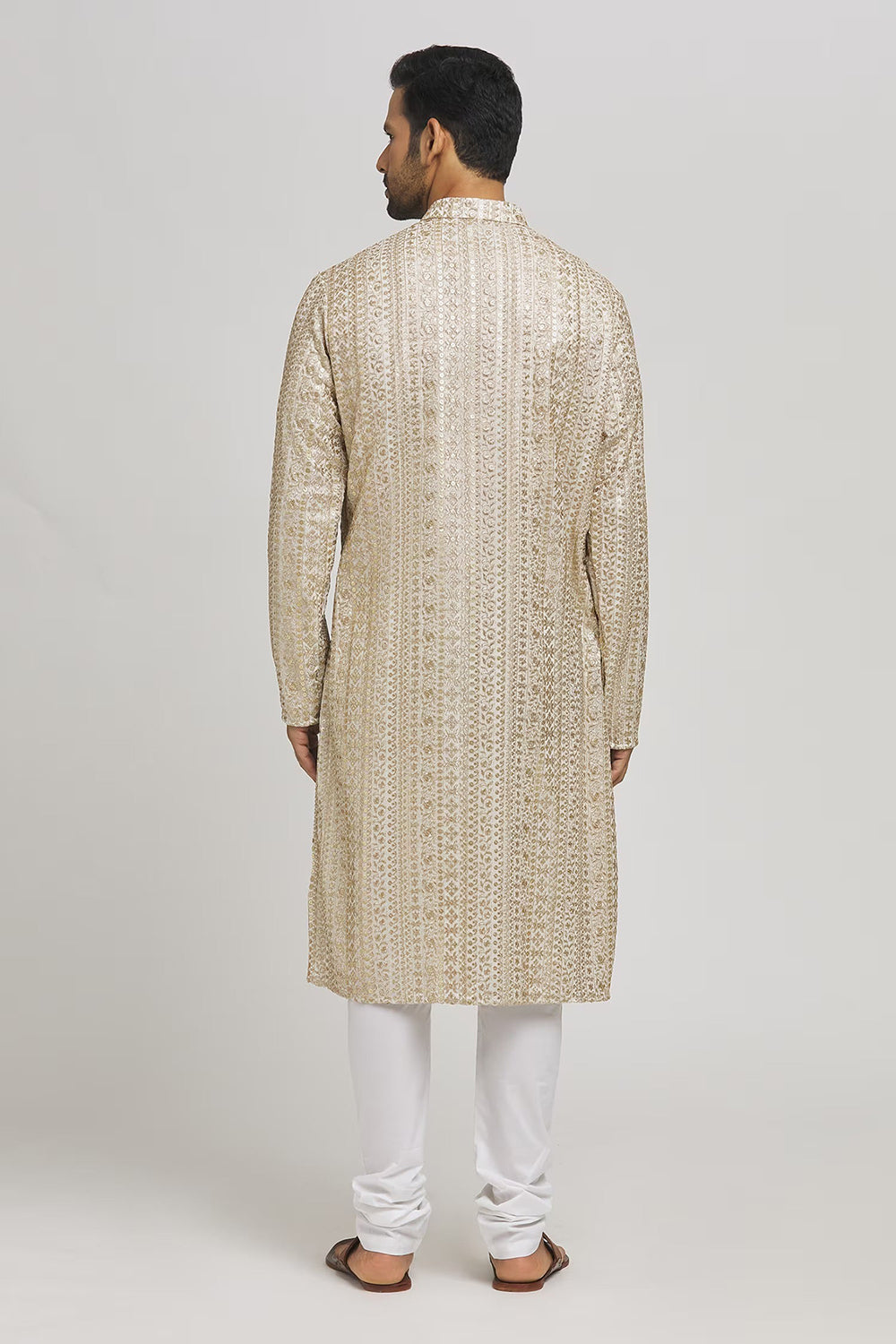 Rajaji Embroidered Cotton Kurta & Churidar Set