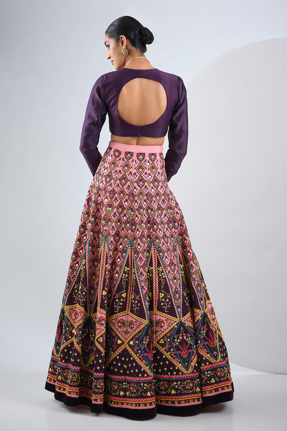 Deep purple lehenga set