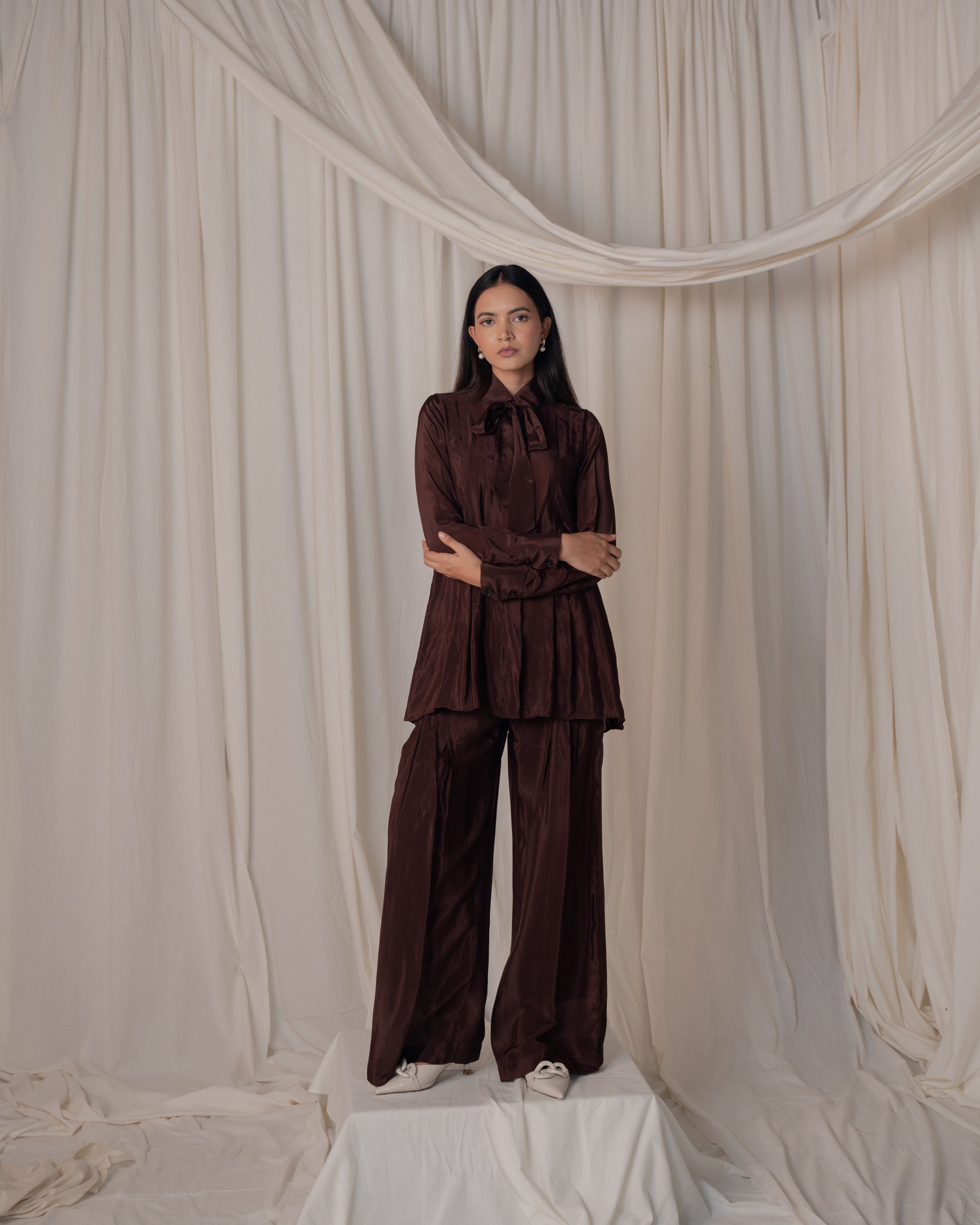 Pleated Shirt Co-ord