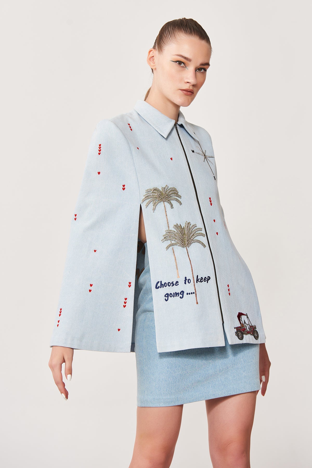 Choose to Keep Going Cape With Mini Skirt