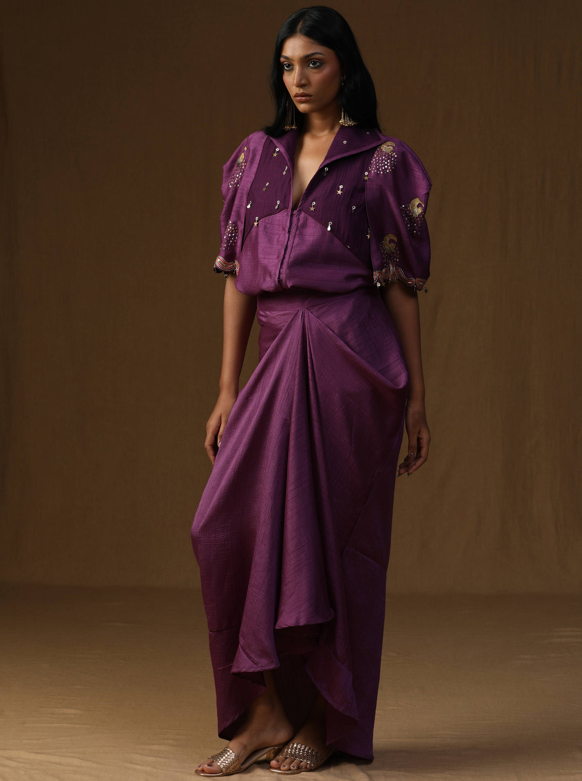 Rangadevi Jamuni  Draped Skirt Set
