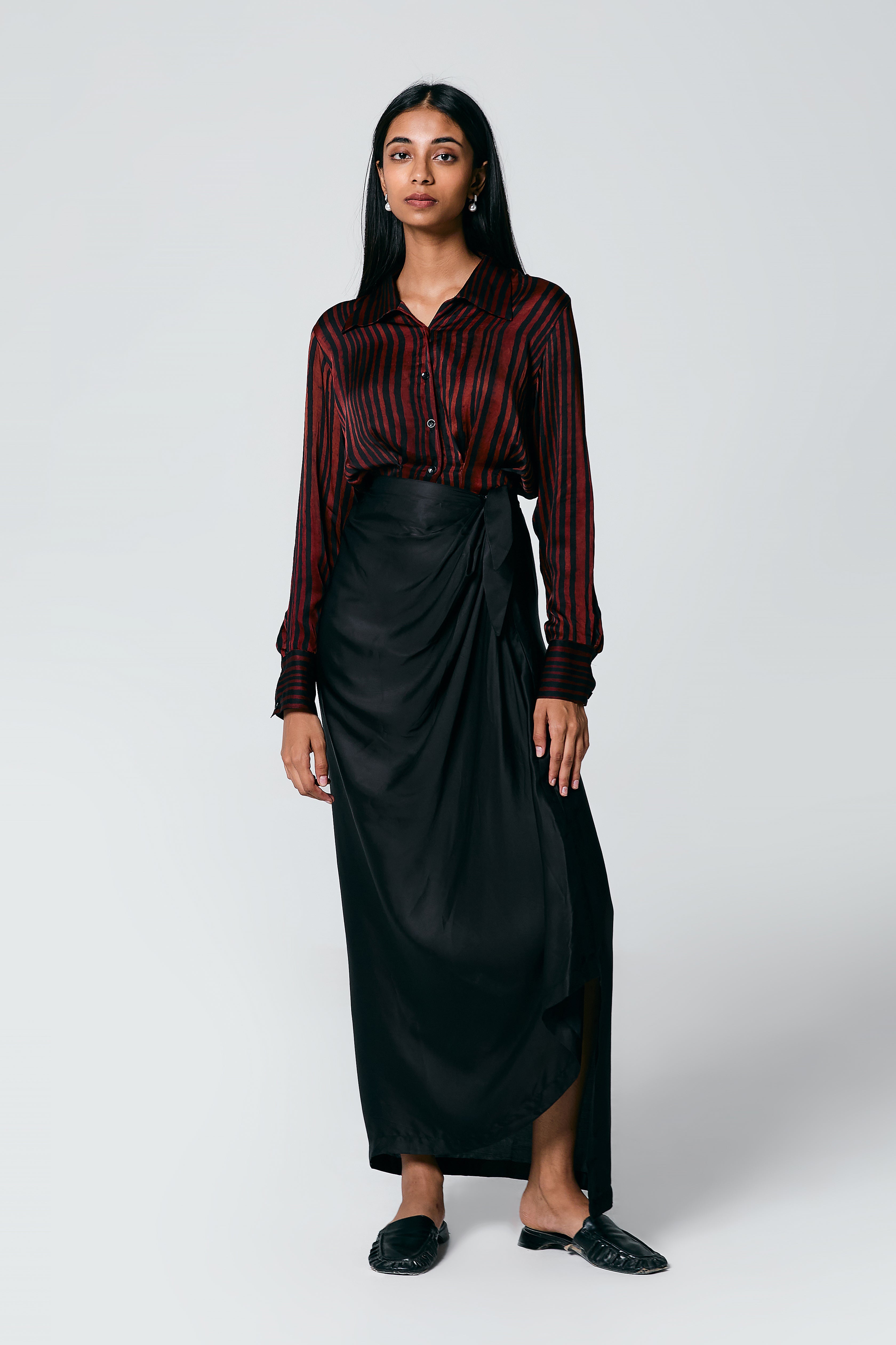 Crop top drape skirt coord