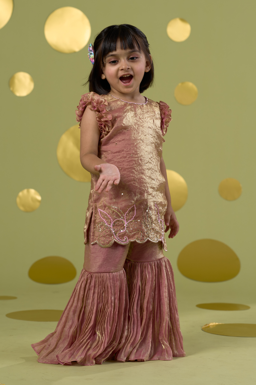 PINK KAIRI EMBROIDERED SHARARA