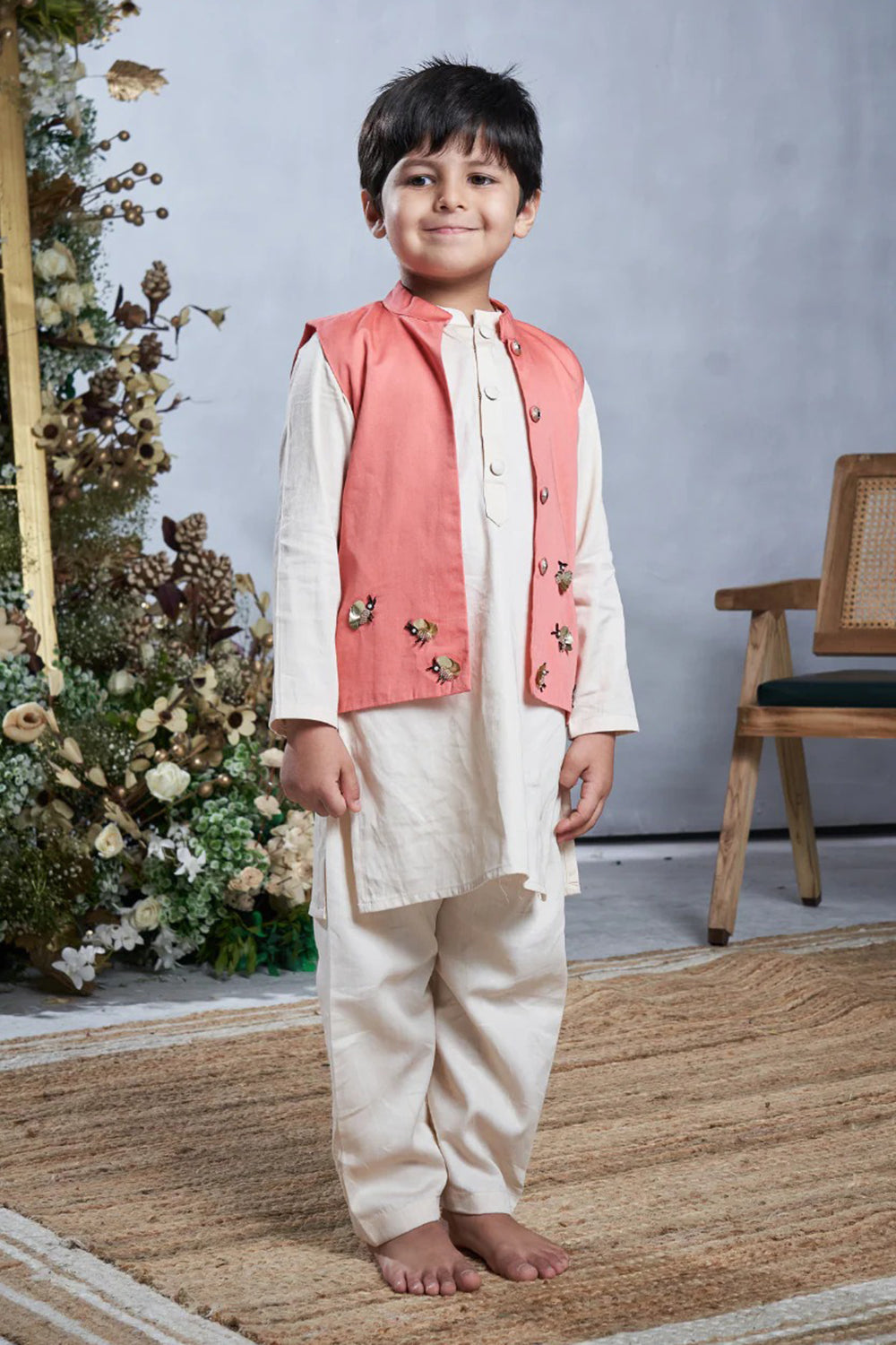 PEACH BUMBLE BEE BANDI SET