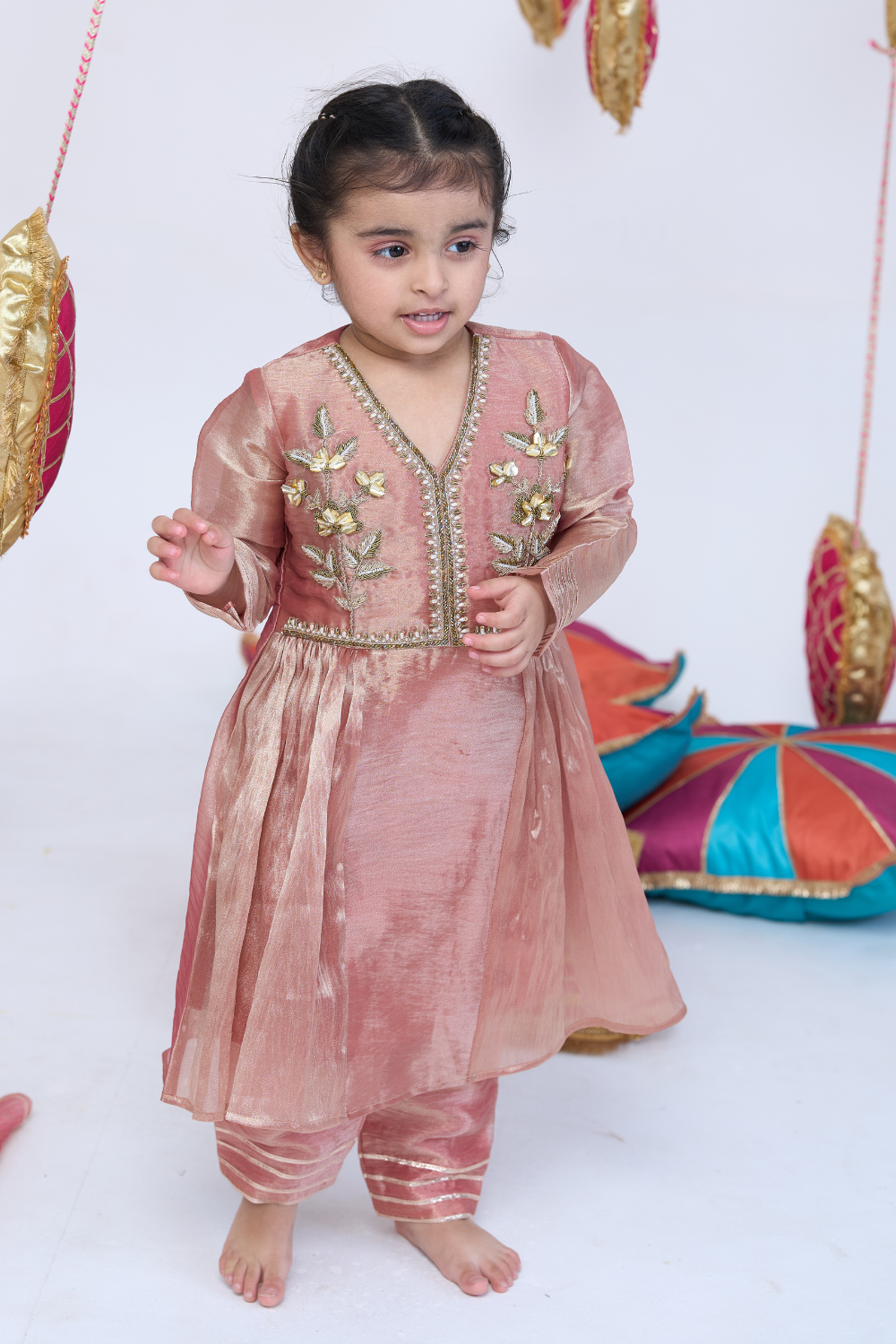 PEACH HANDWORK ANARKALI