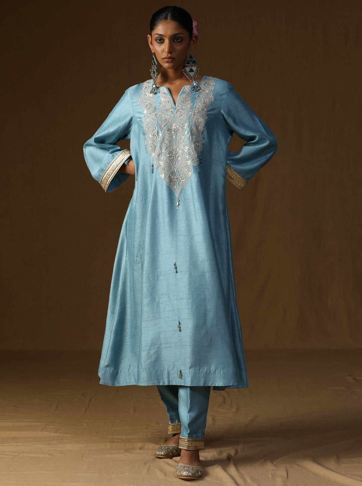 Madhavi � Aabha Neel Embroidered Suit Set