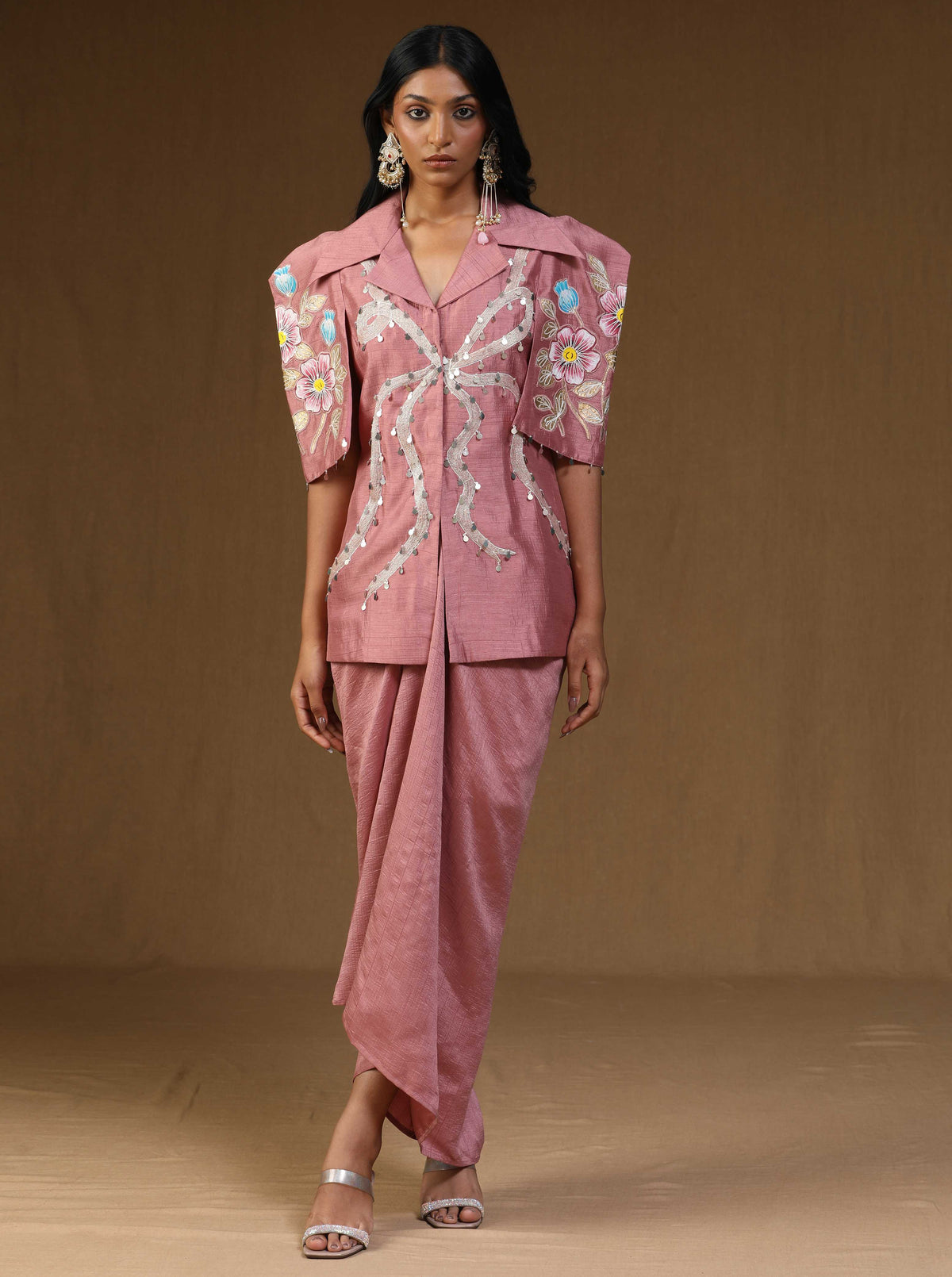 Chandrika  Komal Gulabi Indo-Western Set