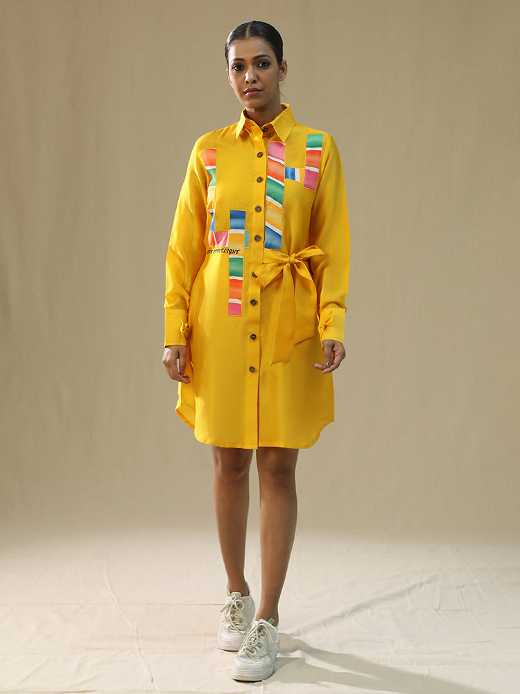 Yellow Chaar Baar Handpainted Shirt
