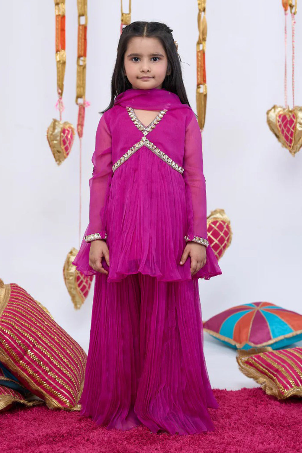 PINK ALIA CUT SHARARA