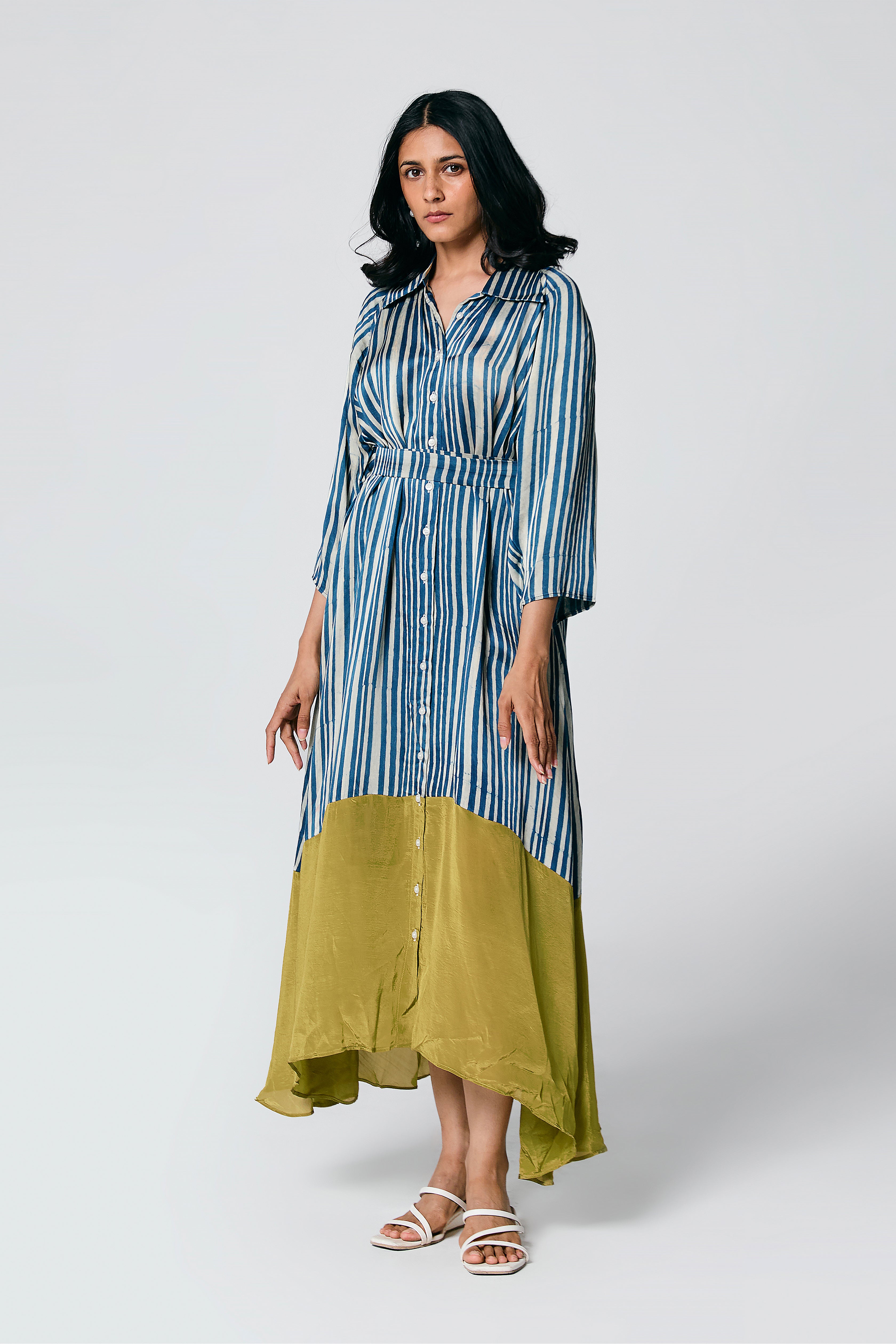 Stripes dress with belt