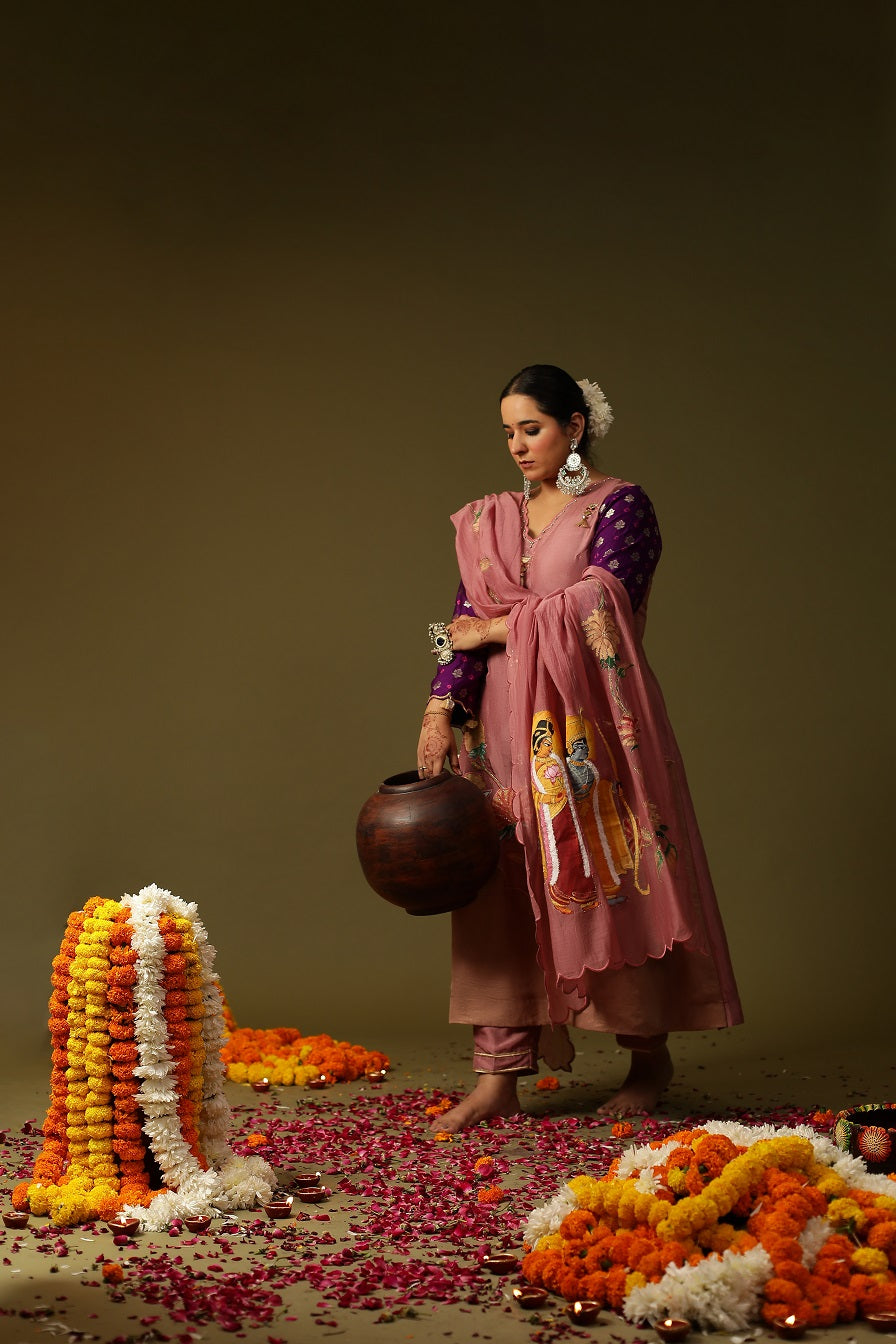 Ram Sita Handpainted Suit set