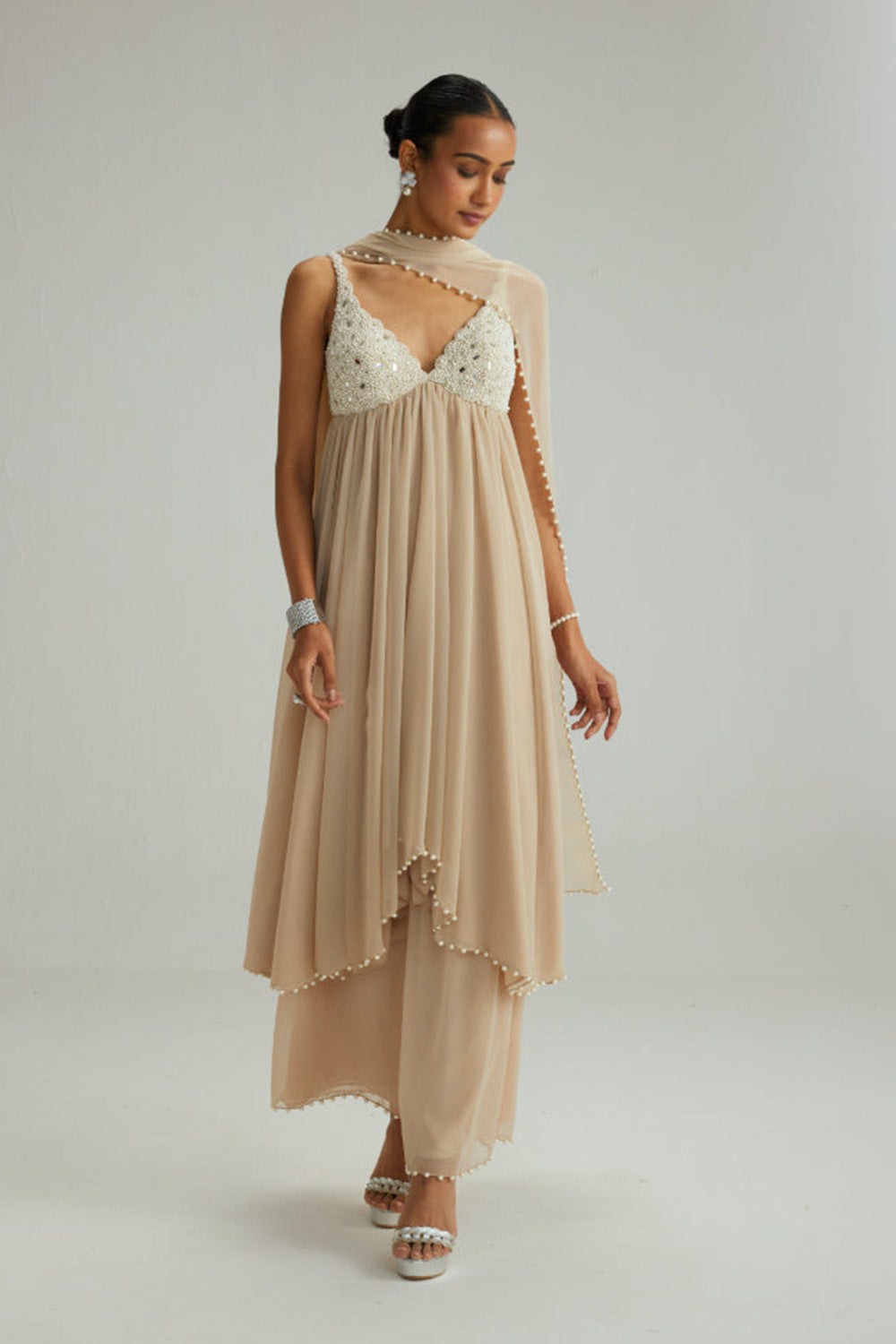 Light Beige Kurta Set