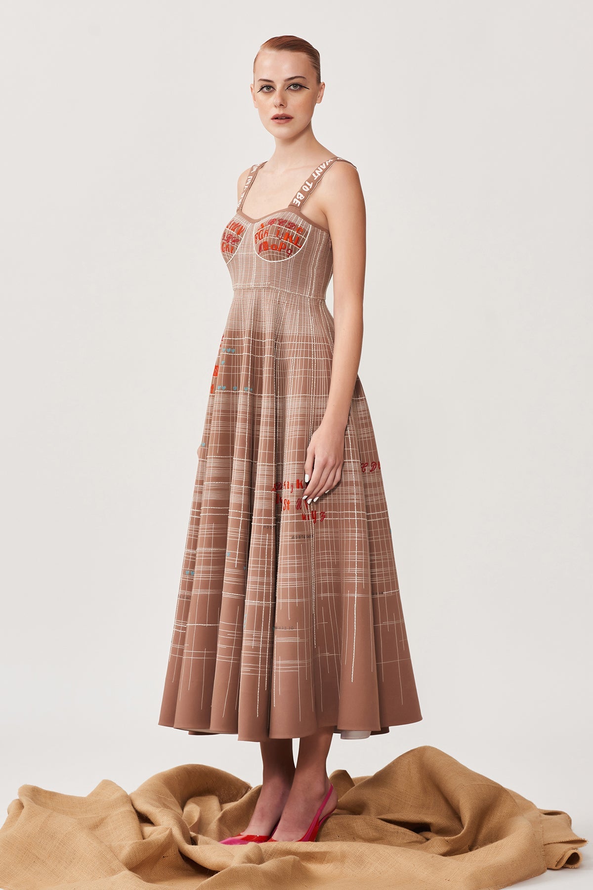 ABCD Intersecting Lines Corset Circular Dress