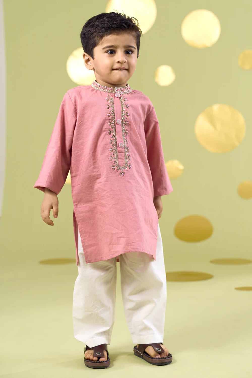 PINK HANDWORK KURTA SET
