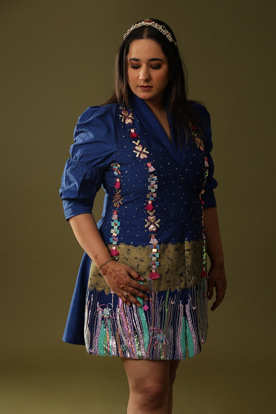 Electric Blue Handpainted dress