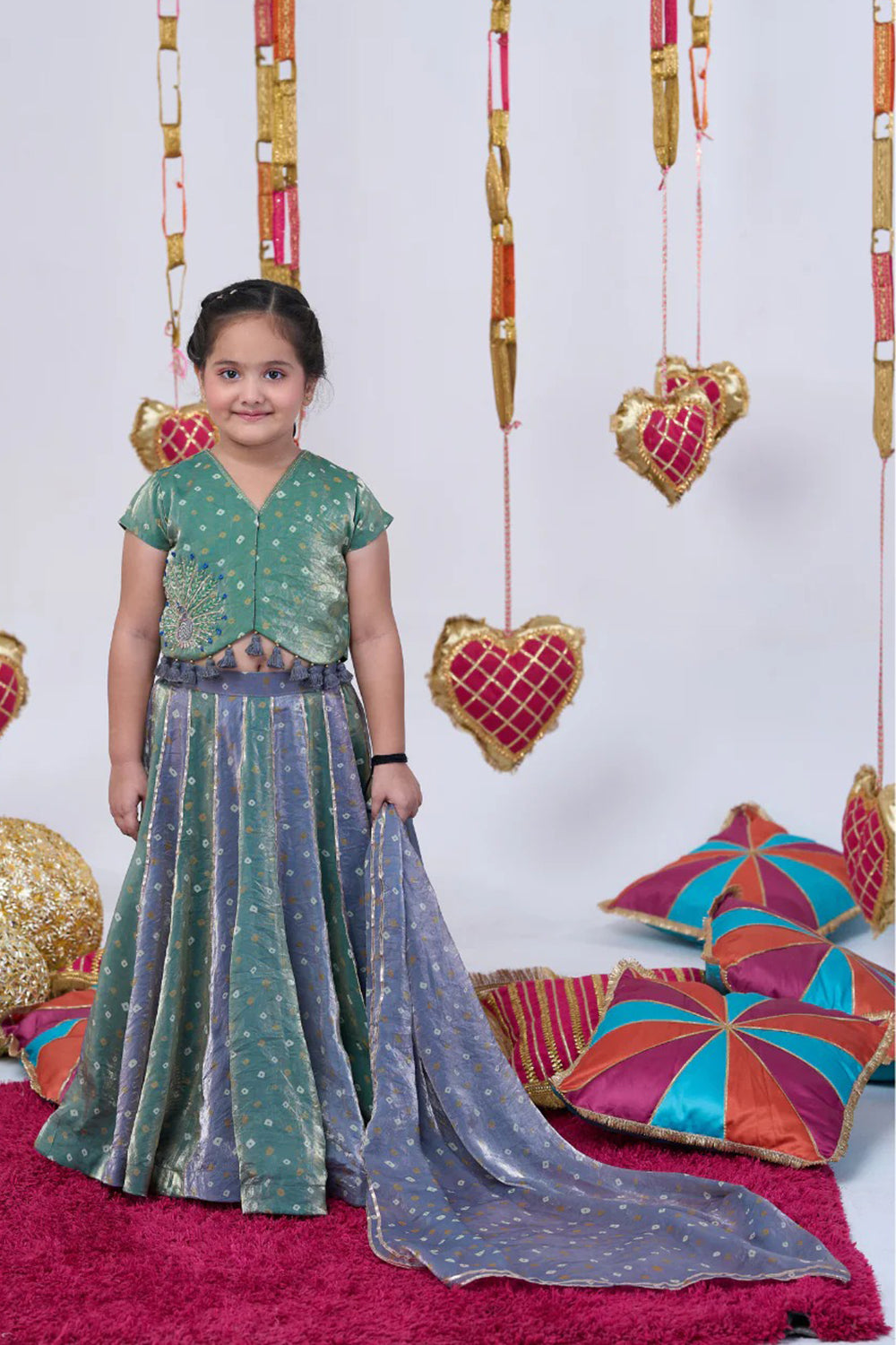 PEACOCK BANDHANI LEHENGA SET