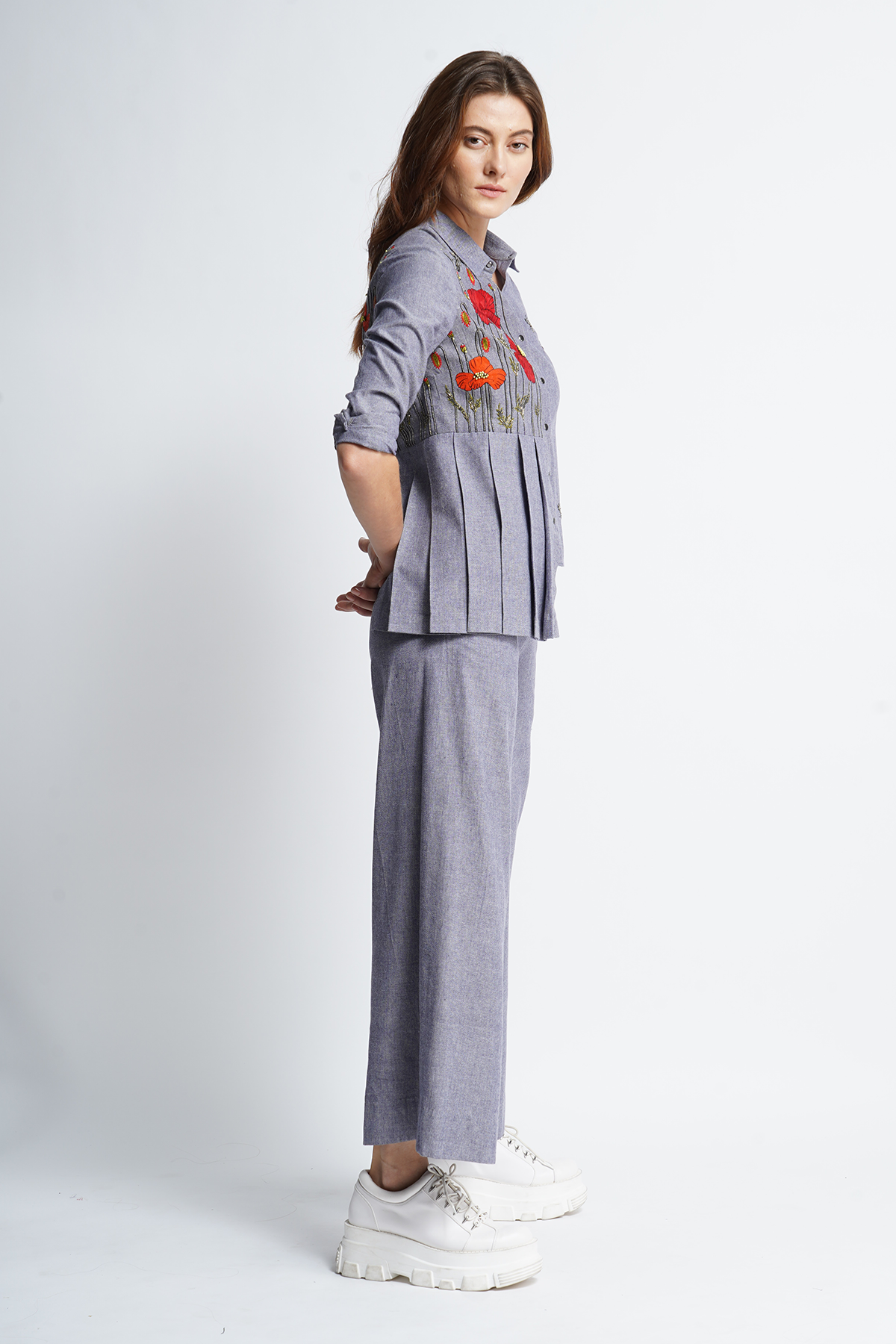 Pants of Poppy Garden Side Pleated Shirt