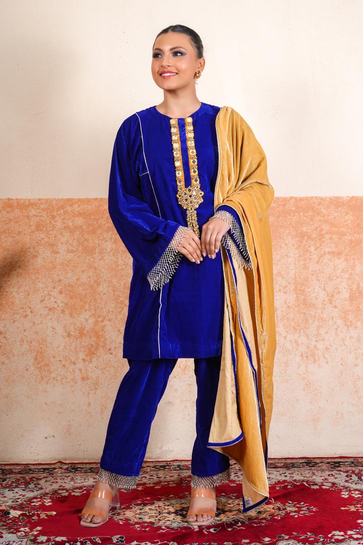 Makhmal Kalidaar with Embroidered Jacket