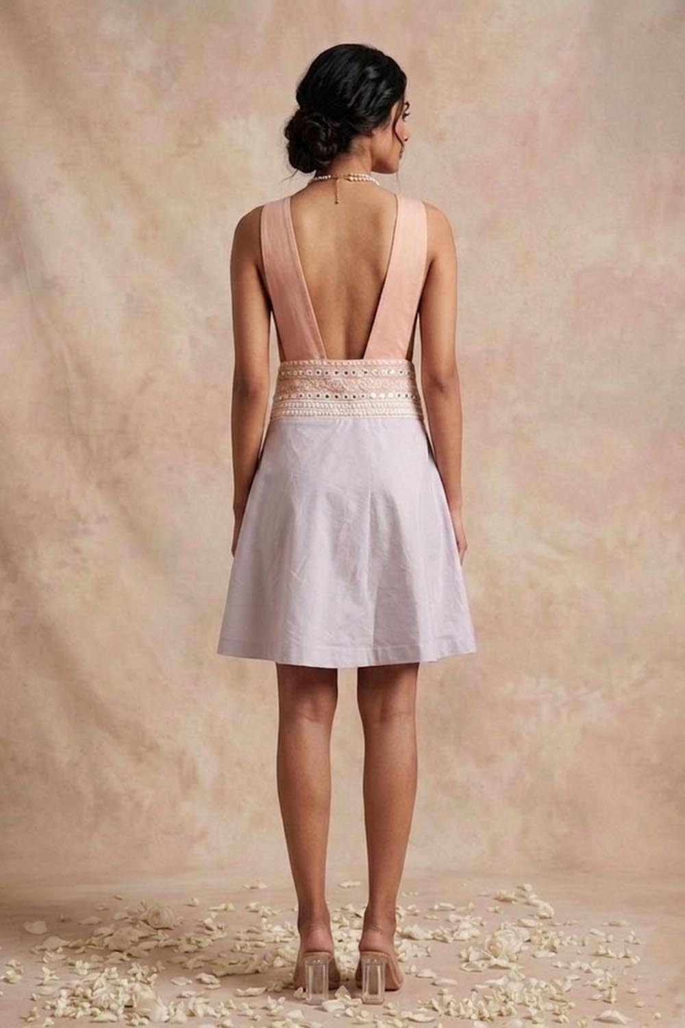 THETAA Solene -Hand-Embroidered Chanderi Cotton Dress